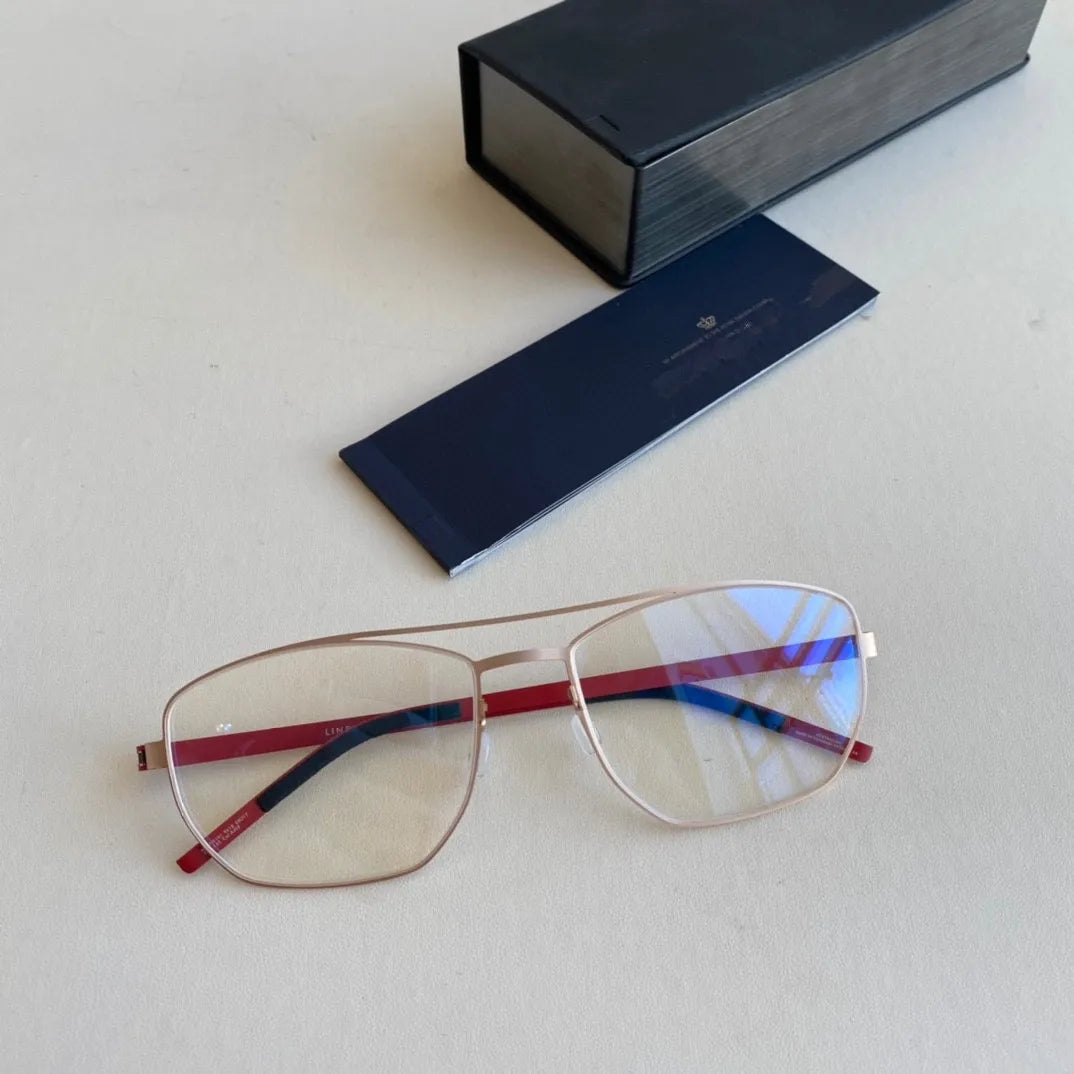 Aimee 9618 Unisex Full Rim Square Double Bridge Titanium Eyeglasses - Lightweight Durable Frames for Work, Reading & Fashion | Men & Women's Stylish Eyewear