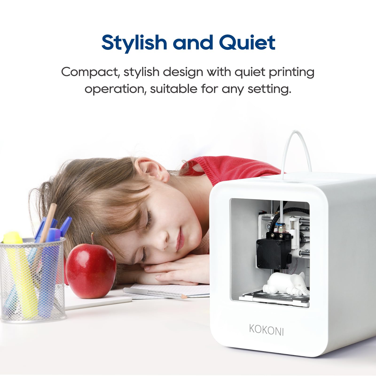 Mini Small EC1 3D Printer - Fully Assembled Auto-Leveling High Precision Wireless 3D Printer for Kids & Beginners | PLA Filament Compatible | Perfect for Home, School & Hobby Projects | 24/7 Customer Support