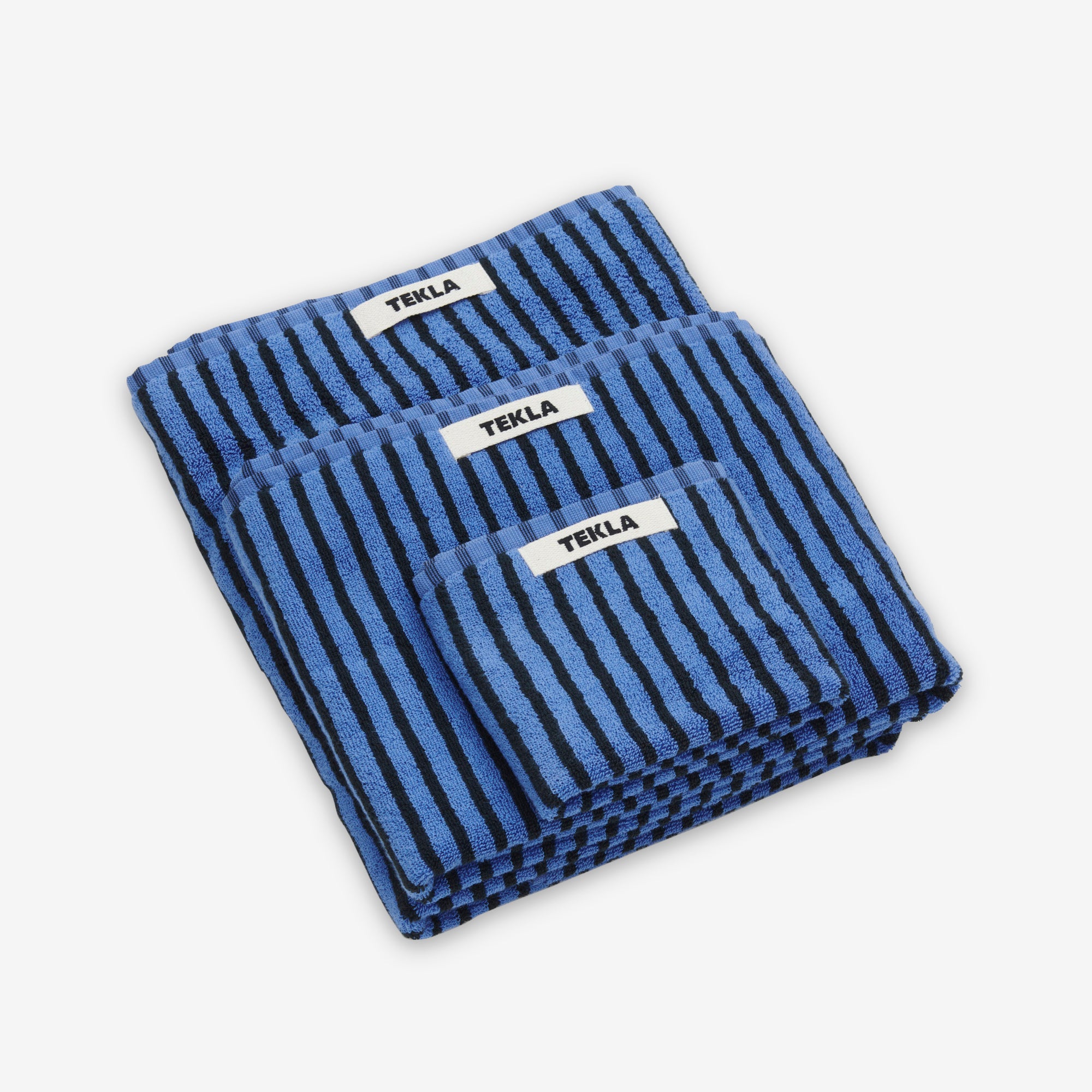 Premium Terry Towel Set - Soft & Absorbent Blue and Black Bath Towels for Spa, Gym & Beach - 100% Cotton Luxury Towels for Home & Travel