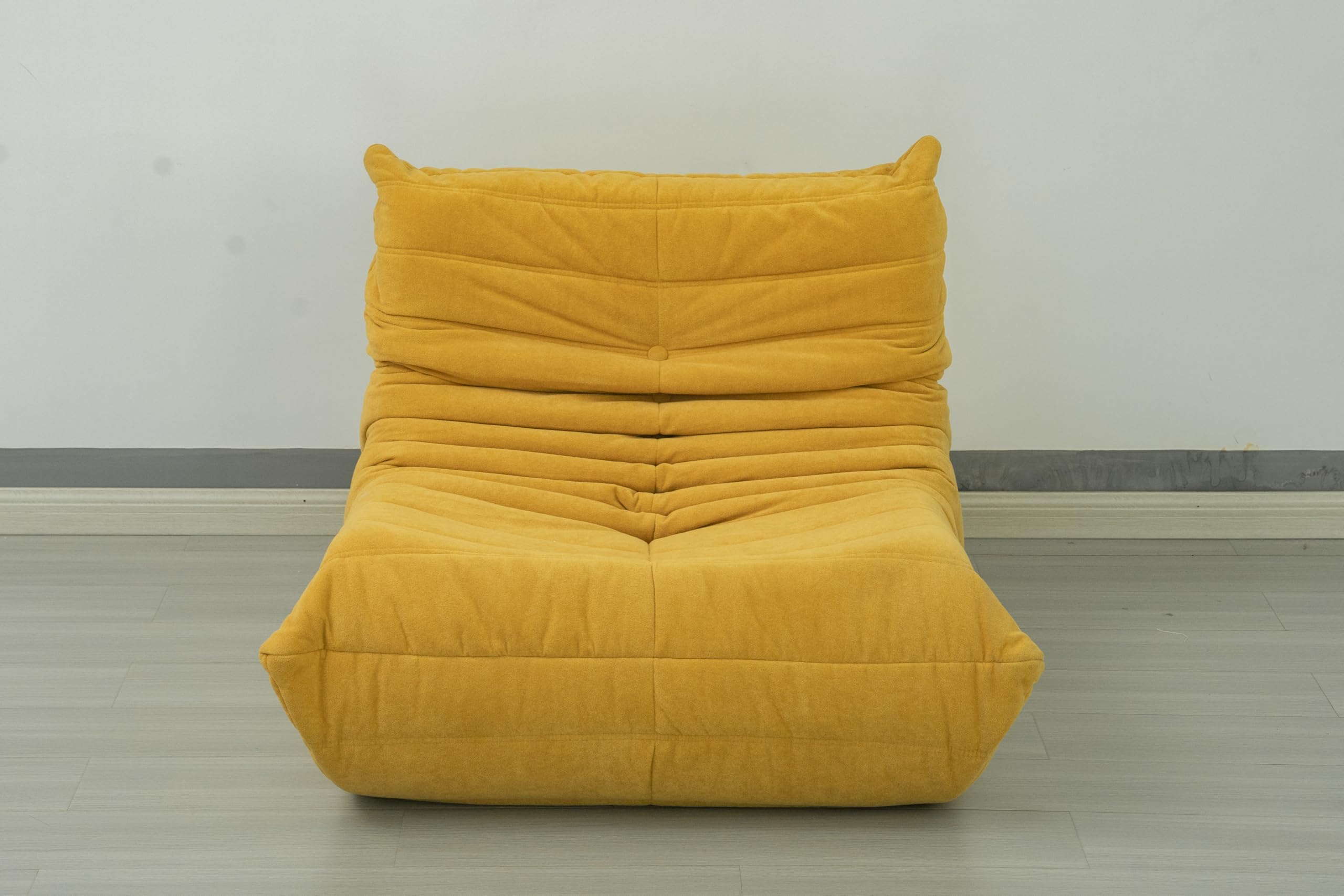 Premium No Installation Bean Bag Chair - Extra Large Foam Lounger for Adults, Home, Apartment & Living Room - Comfortable Gaming Sofa in a Box (Yellow) - Perfect for Relaxing, Movie Nights & Gaming Sessions