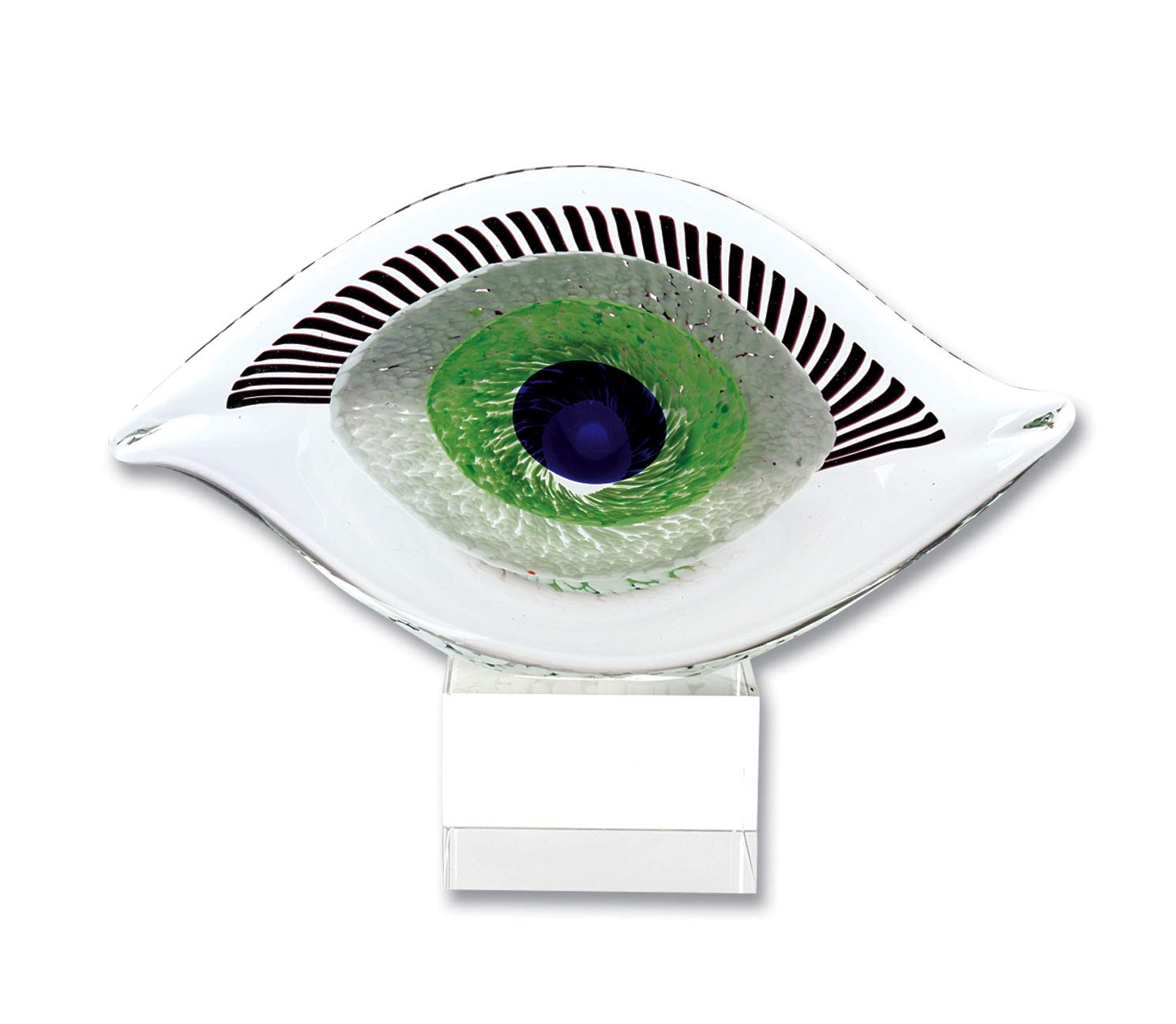 7-Inch Multi-Color Glass Art Eye Centerpiece for Home Decor - Perfect for Dining Table, Coffee Table, and Shelf Display