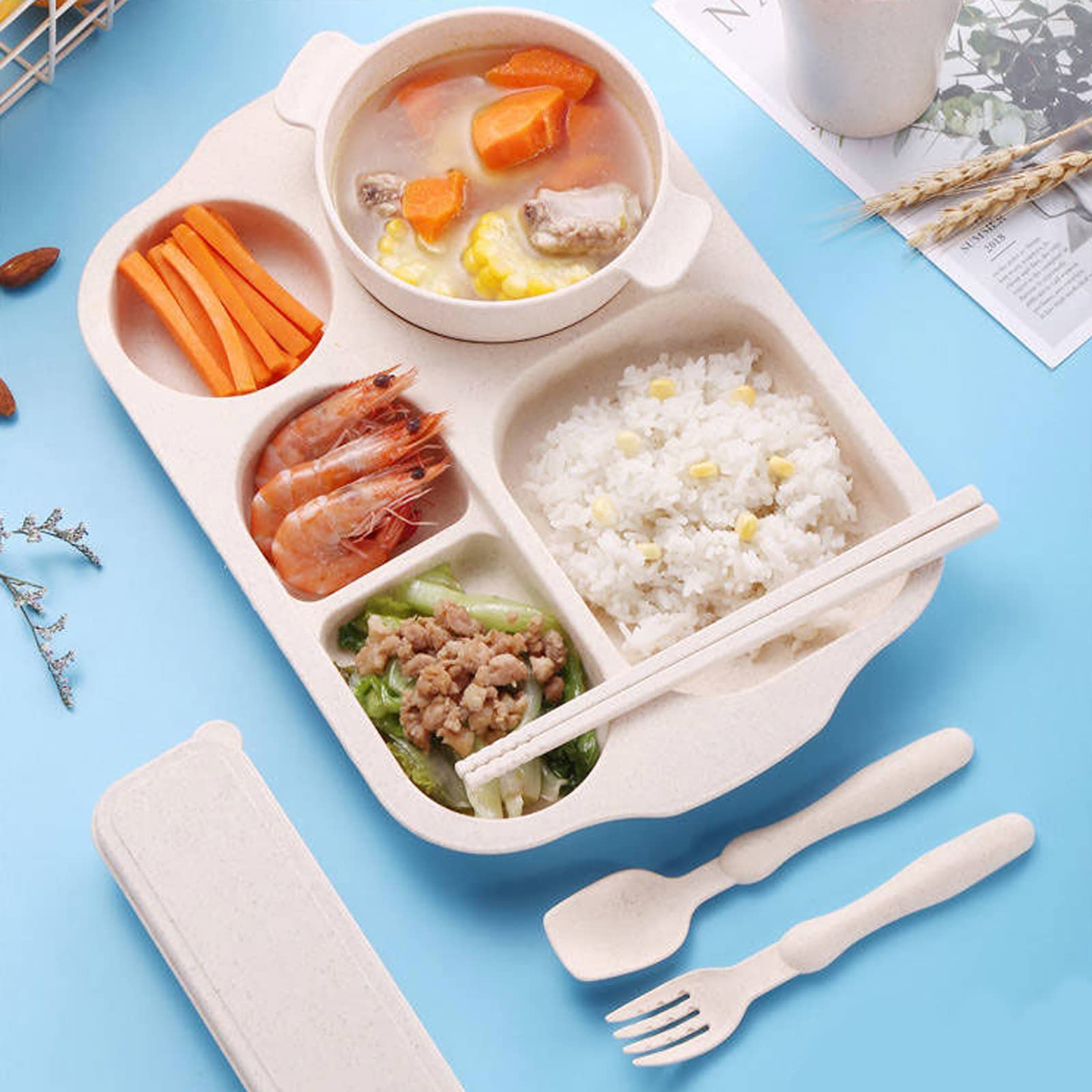 8-Pack Plastic Divided Plates Set - Microwave & Dishwasher Safe Sectioned Meal Trays for BBQ, Camping, Picnics & Kids Parties - BPA-Free Durable Dinnerware