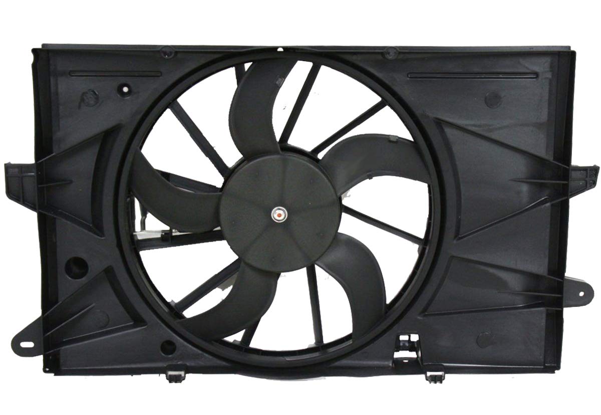 Dual Radiator and Condenser Fan Assembly for 2008-2012 Ford Taurus 3.5L, 2009-2012 Lincoln MKS 3.7L/3.5L, 2008-2009 Ford Taurus X & Mercury Sable 3.5L (Part# FO3115174) - Replacement Cooling Fan for Improved Engine Performance in Hot Weather & Heavy Traffic