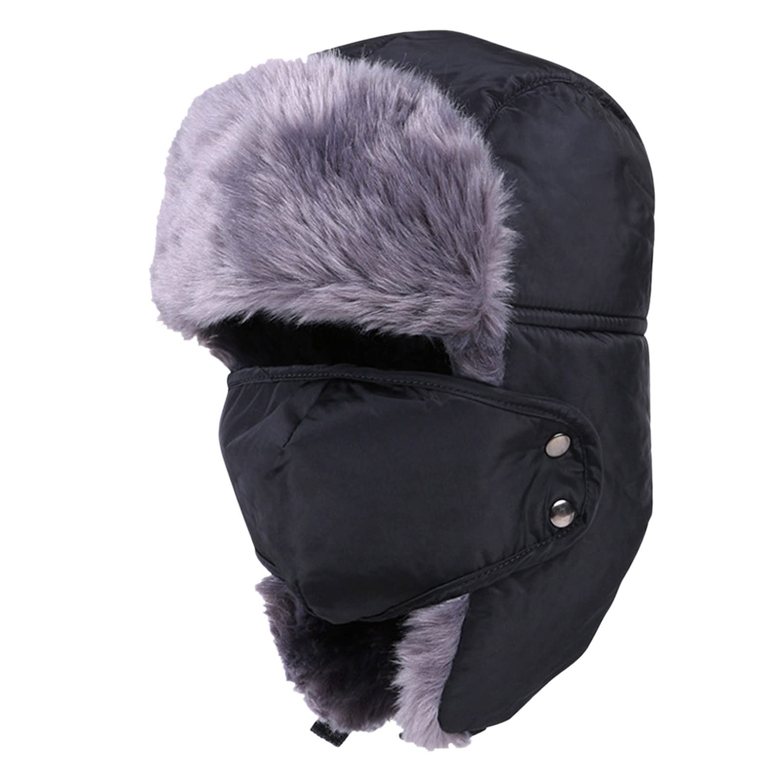 Windproof Winter Trapper Hat for Men & Women - Warm Faux Fur Lined Ushanka with Ear Flaps - Perfect for Skiing, Snowboarding & Cold Weather Outdoor Activities