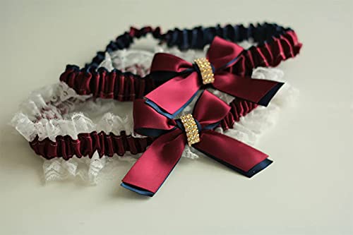 Navy Blue Flower Girl Basket & Burgundy Ring Pillow Set - Wedding Ceremony Accessories for Ring Bearer and Flower Girl (2 Pillows + 2 Baskets, Ivory) | Perfect for Wedding Aisle Decorations and Bridal Party Procession