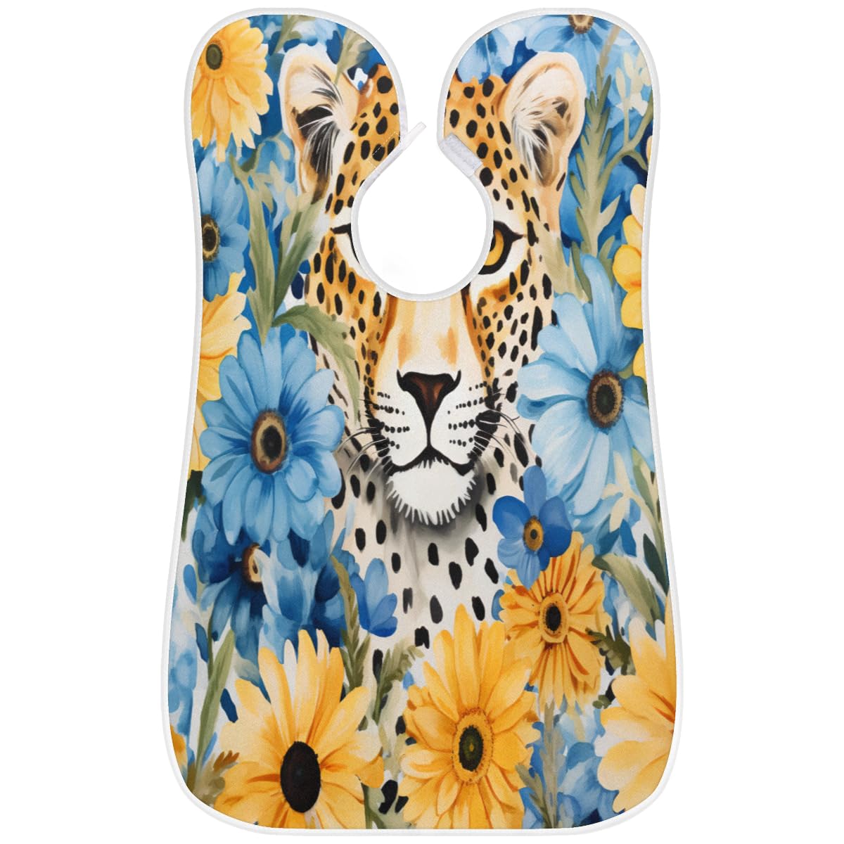 Men's Animal Leopard Daisy Beard Shaving Bib - Waterproof Hair Dye Cape for Barbers & Stylists, Sink Hair Catcher for Beard Trimming & Haircut | Perfect Salon Accessory & Gift for Barbershop, Home Grooming