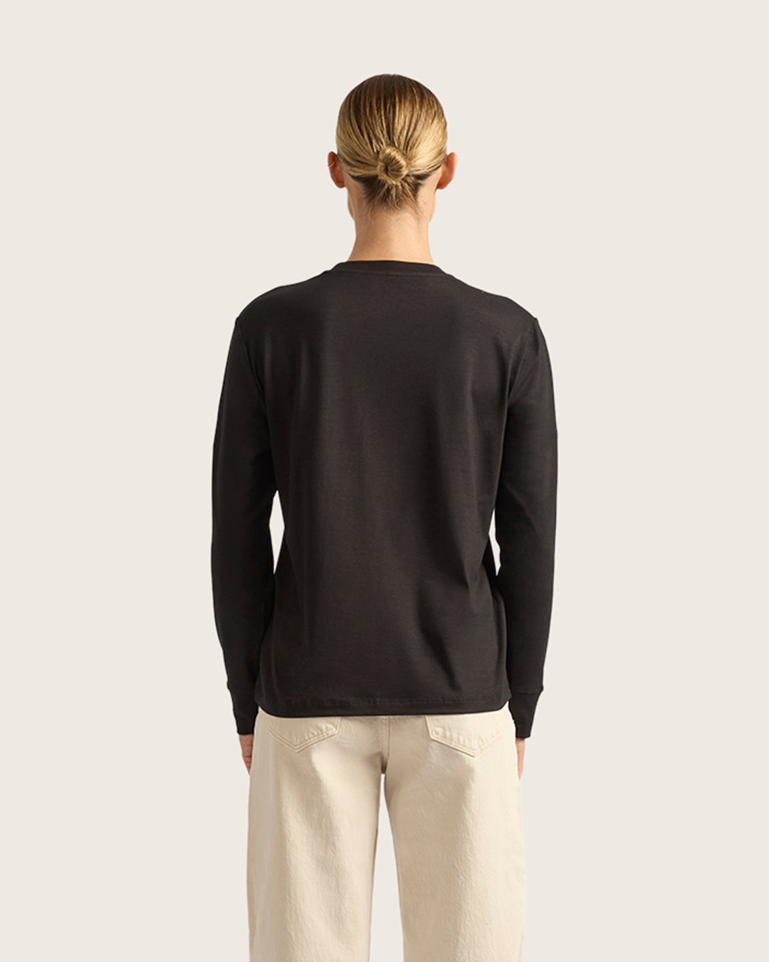 Women's Classic Long Sleeve T-Shirt - Soft Cotton Casual Tee for Everyday Wear | Perfect for Layering, Work, and Weekend Outfits | Black