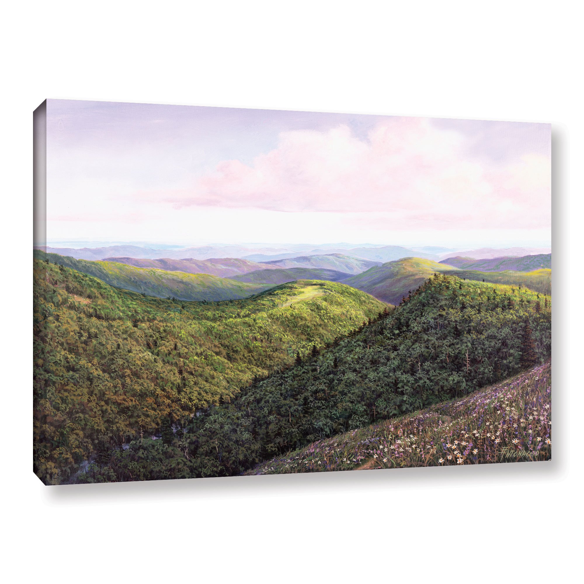 Egidio Antonaccio 'Rolling Hills' 2-Piece Gallery Wrapped Canvas Wall Art Set - 18x24 Inches - Modern Landscape Paintings for Living Room, Bedroom & Office Decor