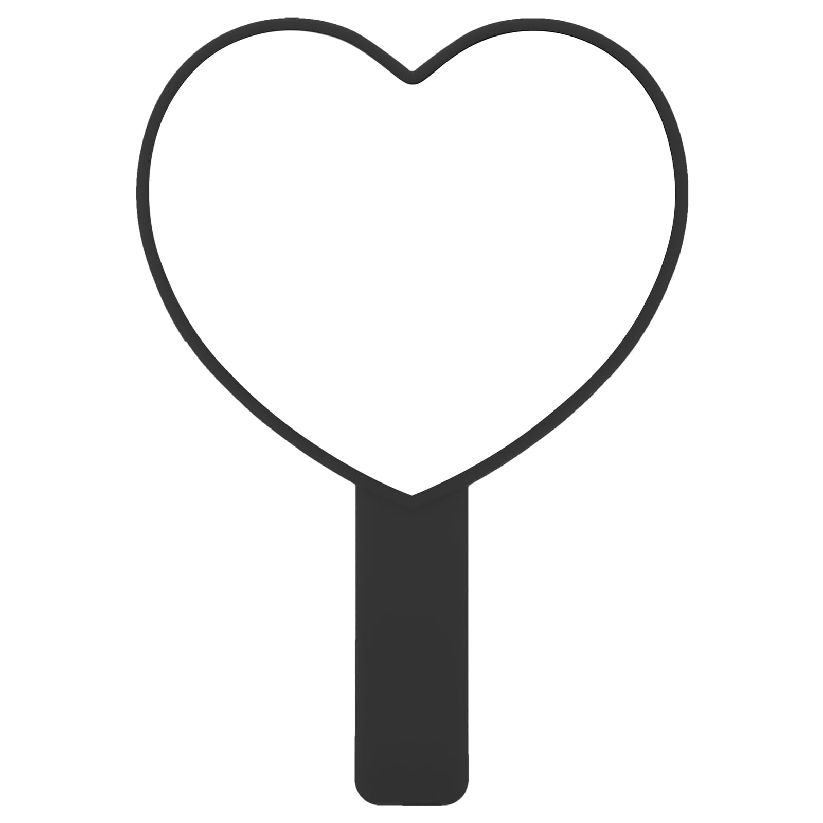 Heart-Shaped Travel Handheld Mirror - Portable Makeup Mirror with Handle for Women, Perfect for Travel, Home, and On-the-Go Touchups (Black)