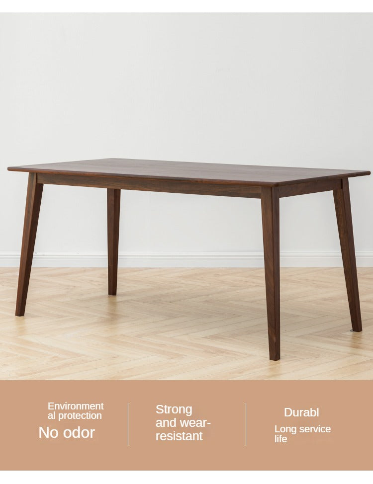 Premium Black Walnut Solid Wood Dining Table - Handcrafted Rustic Farmhouse Style - Perfect for Family Gatherings & Dinner Parties