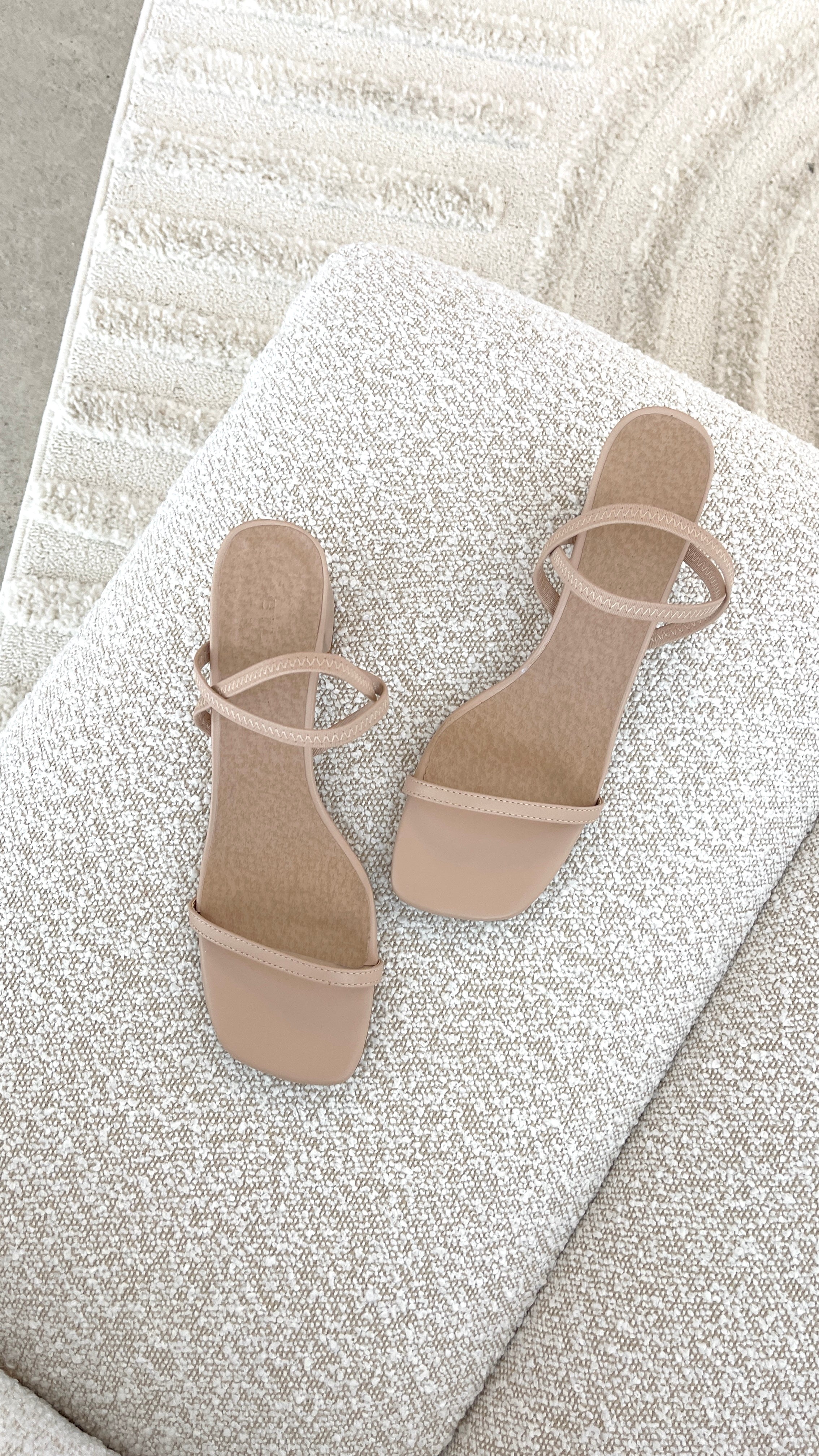 Balton Women's Mule Heels - Comfortable Block Heel Sandals in Nude | Perfect for Office, Party & Summer Outfits