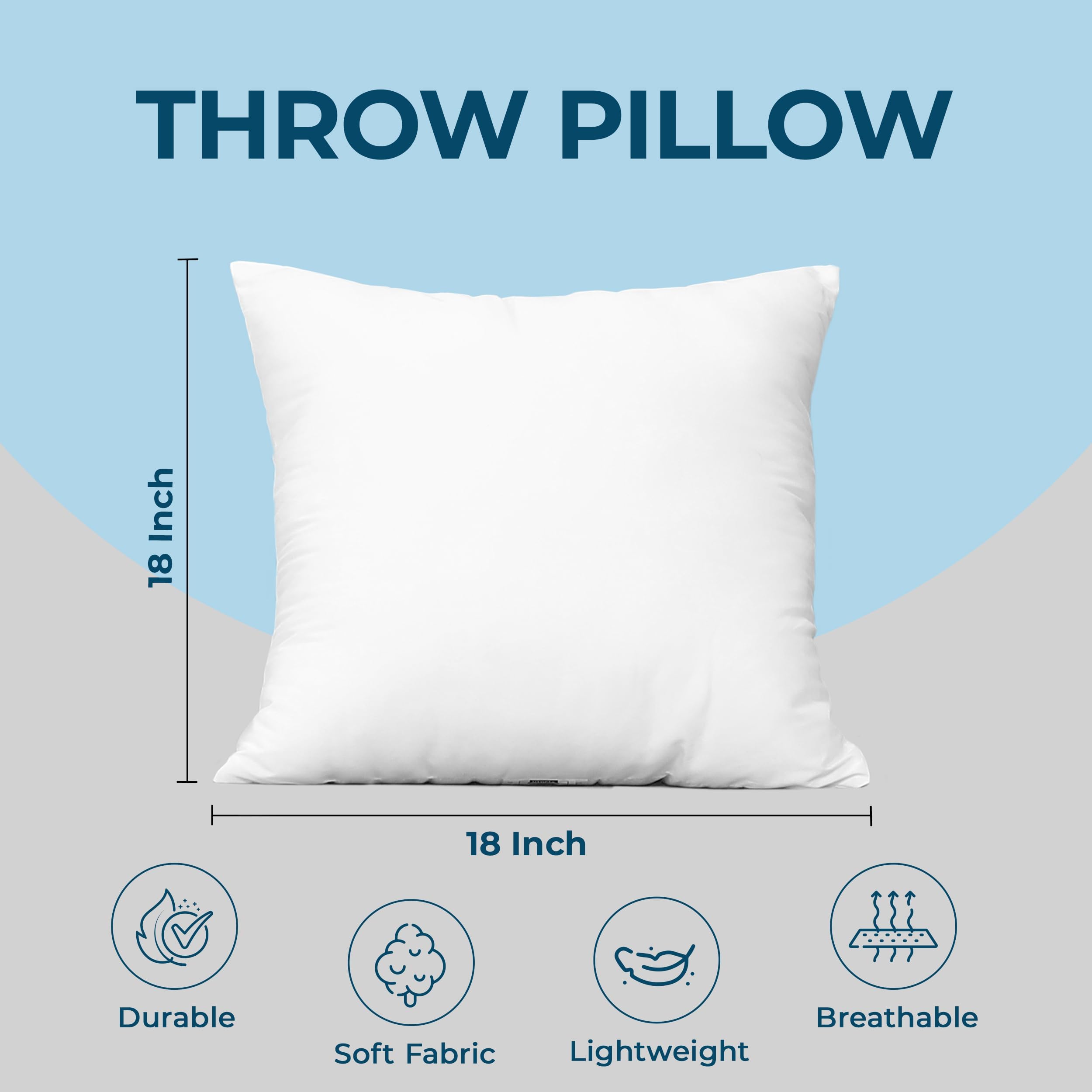 Utopia Bedding 18x18 Inch Decorative Throw Pillows (Set of 24, White) - Soft Couch Pillows for Sofa, Bed & Home Decor | Perfect for Living Room, Bedroom & Dorm Room Styling