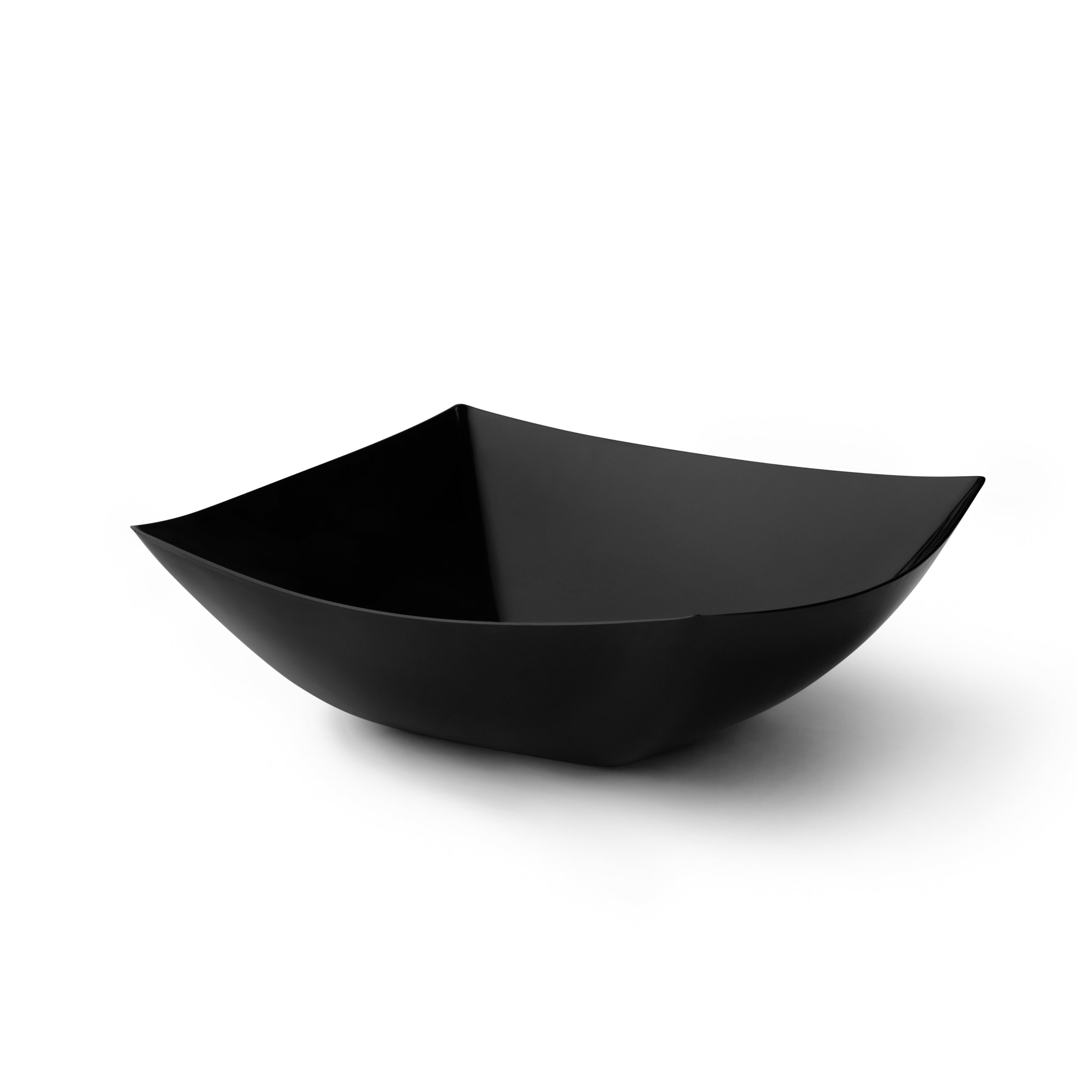 Square Black Serving Bowls - Set of 4 - Modern Dinnerware for Salads, Pasta, Snacks & Entertaining - Dishwasher Safe Kitchen Essentials