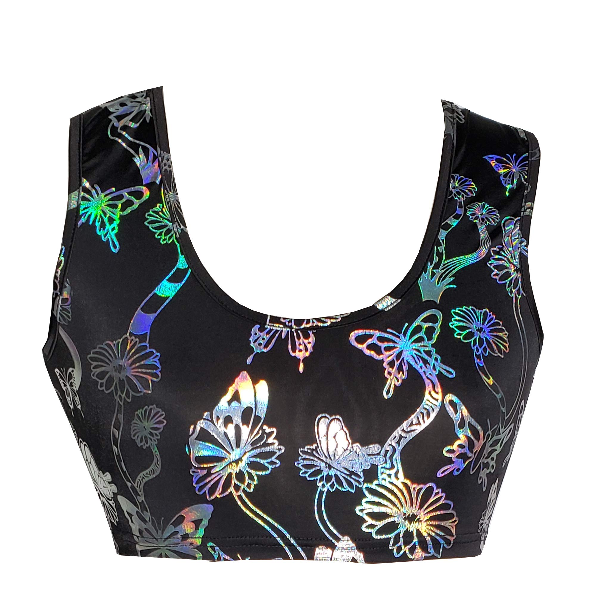 Women's Holographic Iridescent Green Mermaid Scale Tank Top for Summer Rave Festival | Sexy Sequin Party Top for Music Festivals, Beach Outfits & Nightclub Wear