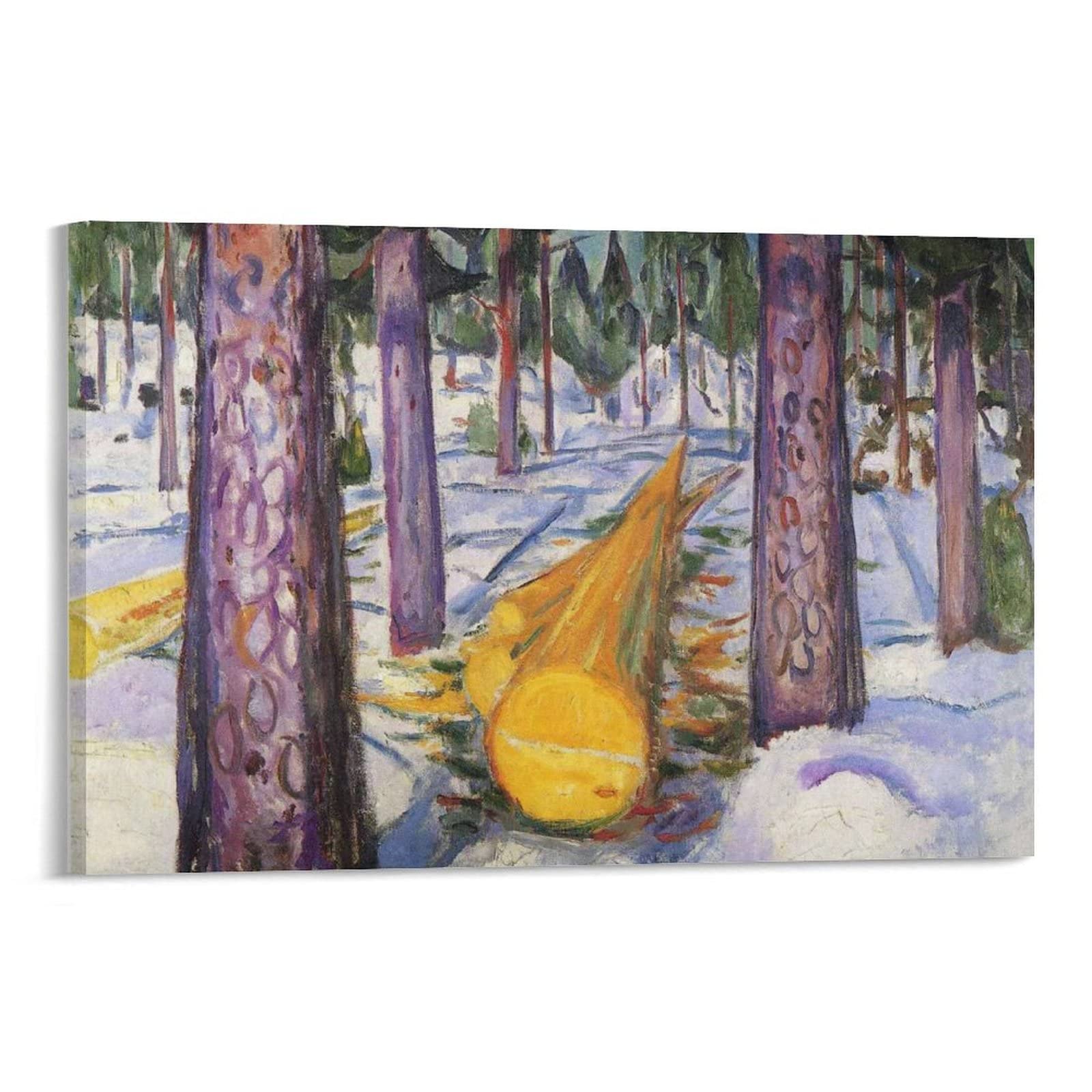 Edvard Munch The Yellow Log (1912) Art Print - Premium Canvas Painting Wall Decor, Framed/Unframed Poster 20x30 inches (50x75cm) - Perfect for Living Room, Bedroom & Office Modern Art Decorations
