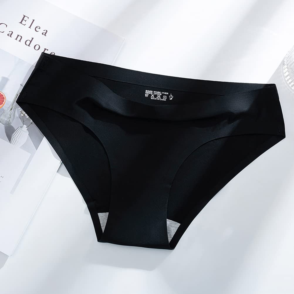 Women's Soft Seamless Bikini Underwear 6-Pack - Breathable Ice Silk No-Show Hipster Panties for Everyday Comfort | Low Rise & Half Back Design | Perfect for Yoga, Workouts, and Daily Wear