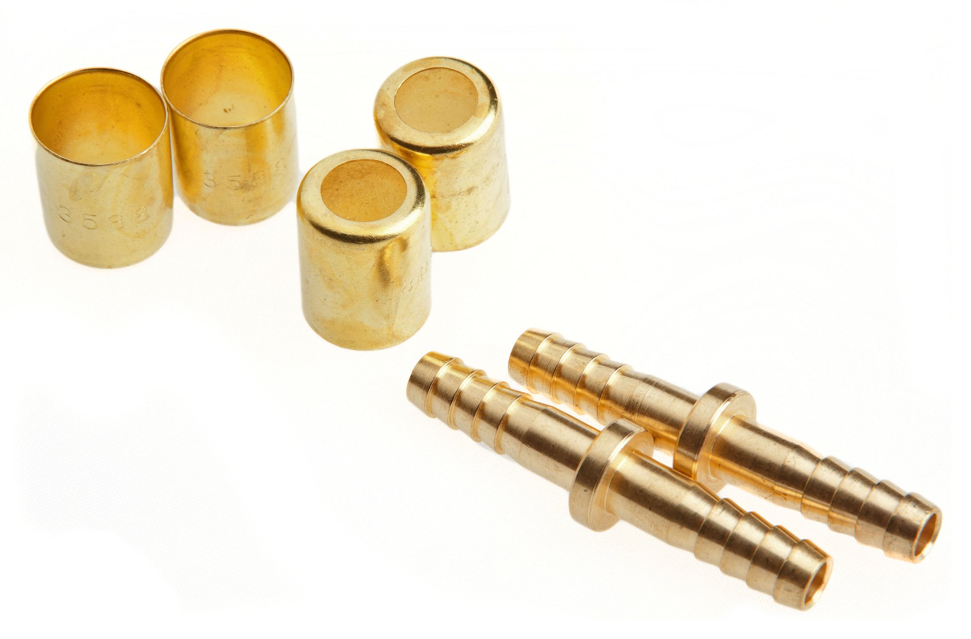 Forney 60331 Oxygen Acetylene Hose Splicer Kit - 1/4-Inch Brass Fittings for Welding & Cutting Torch Repair - Perfect for Metal Fabrication, HVAC & Automotive Applications