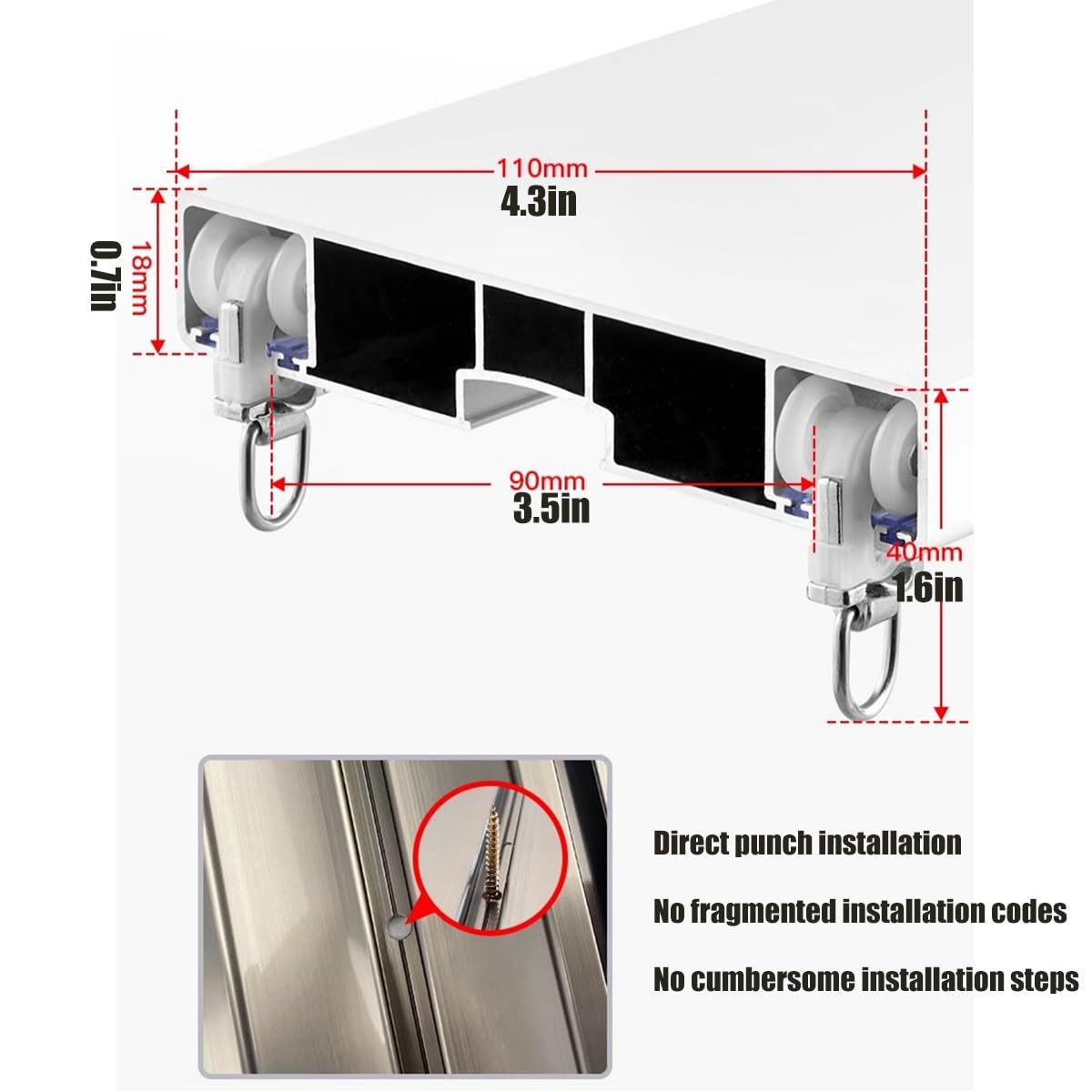 Heavy-Duty Ceiling Mount Curtain Track System 6ft 8ft 12ft 20ft - Gray Double Rail Rod for Living Room Bedroom Room Divider - Perfect for Home Theater Blackout & Room Partitioning
