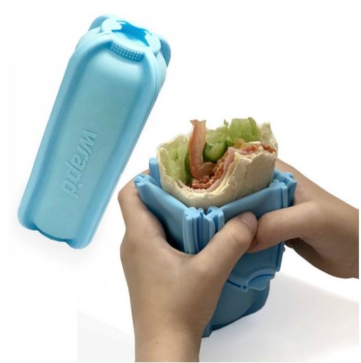 Wrap'd Silicone Wrap Holder - Reusable Food Storage Lid Cover for Bowls & Containers, BPA-Free, Aqua Blue - Perfect for Meal Prep, Leftovers & Refrigerator Organization