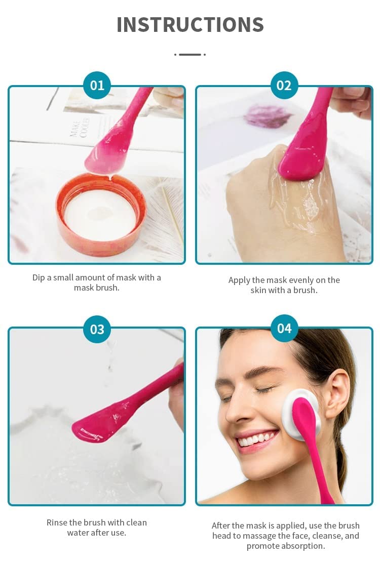 **GOLD MAX Silicone Face Cleanser Massager Brush - Double-Sided Exfoliating & Cleansing Tool with Facial Stick Spatula - Perfect for Deep Cleaning, Mask Application & Skincare Routine**