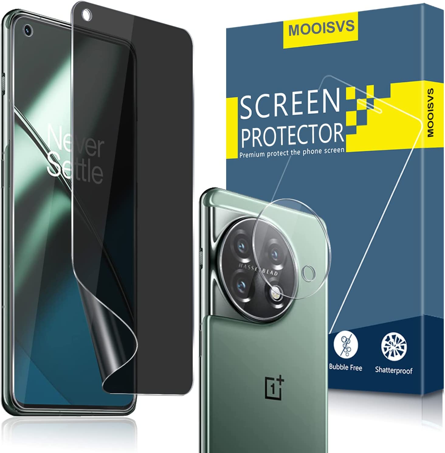 OnePlus 11 5G Tempered Glass Screen Protector - Anti-Spy Privacy Film, HD Clear, 9H Hardness, Case Friendly - Perfect for Work, Banking & Personal Privacy Protection
