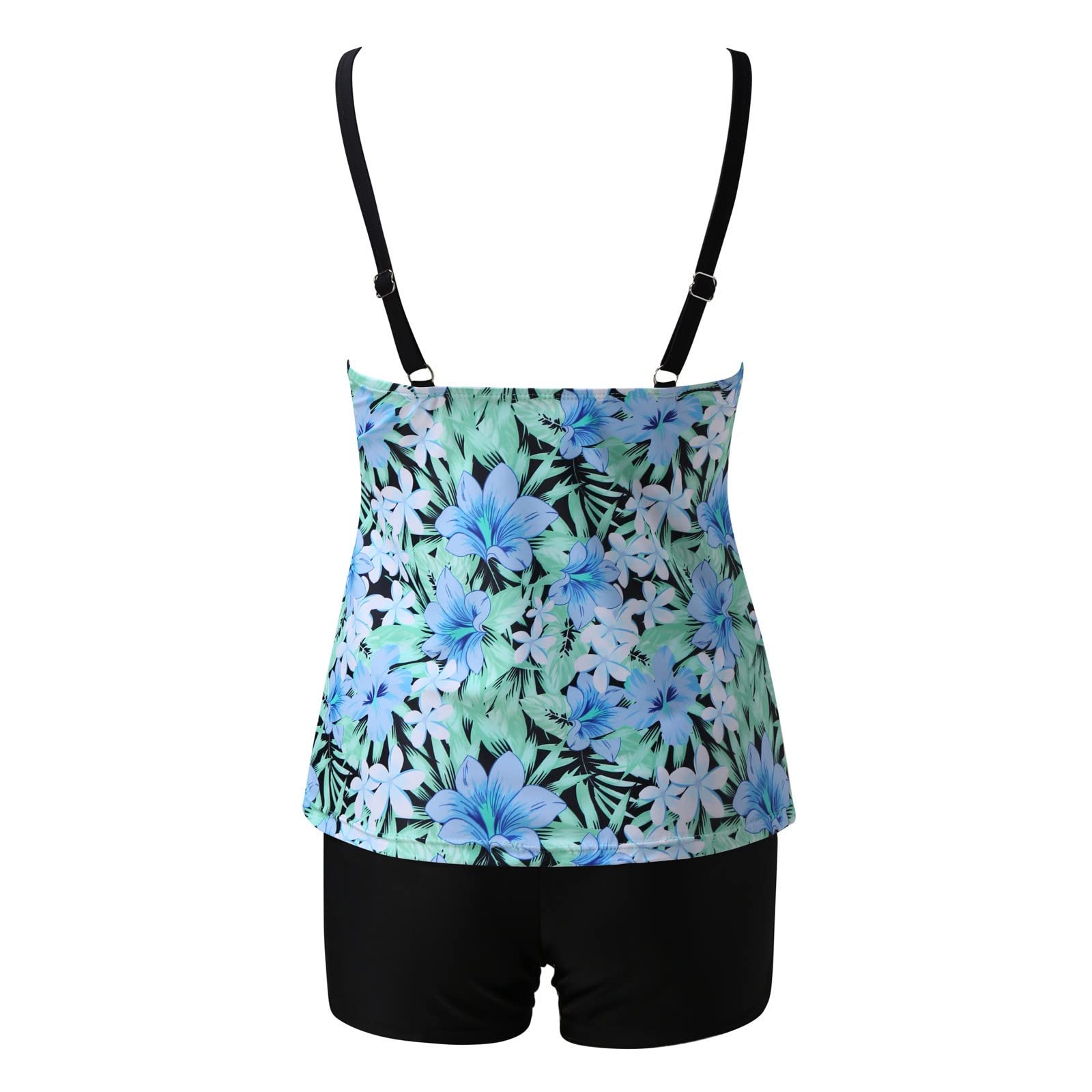 Women's Plus Size Tummy Control Tankini Swimsuits with Shorts - Modest Swimwear for Beach, Pool & Vacation