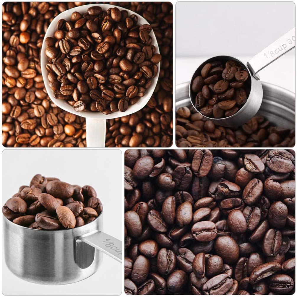 DOITOOL 1-Piece Stainless Steel Coffee Scoop - Long Handle Measuring Spoon for Coffee, Milk & Kitchen Use - Perfect for Brewing, Baking & Measuring Ingredients