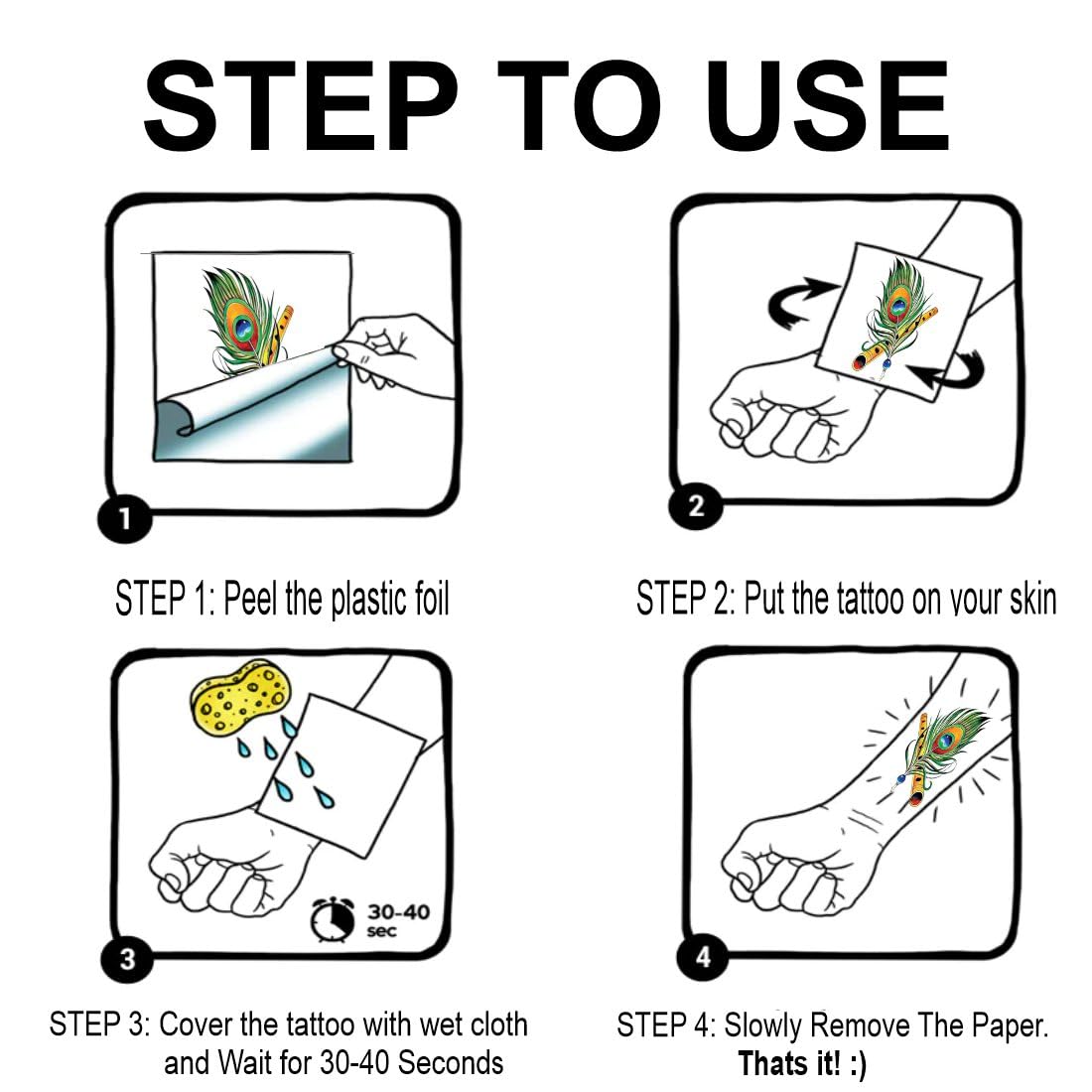 Waterproof Temporary Tattoos for Men & Women - Small Cartoon Character Fake Body Art Tattoos | Perfect for Parties, Cosplay, Halloween & Festivals