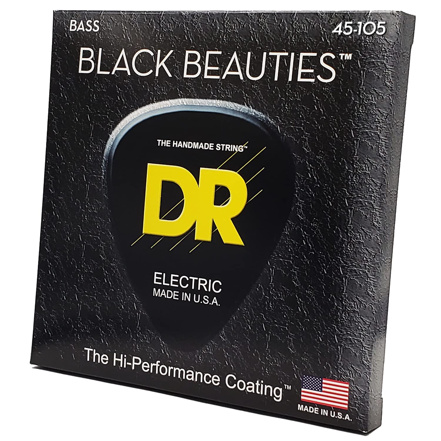 DR Strings Black Beauties - Black Coated Bass Guitar Strings 45-105 (BKB-45) | Long-Lasting Tone & Durability for Rock, Metal & Studio Recording