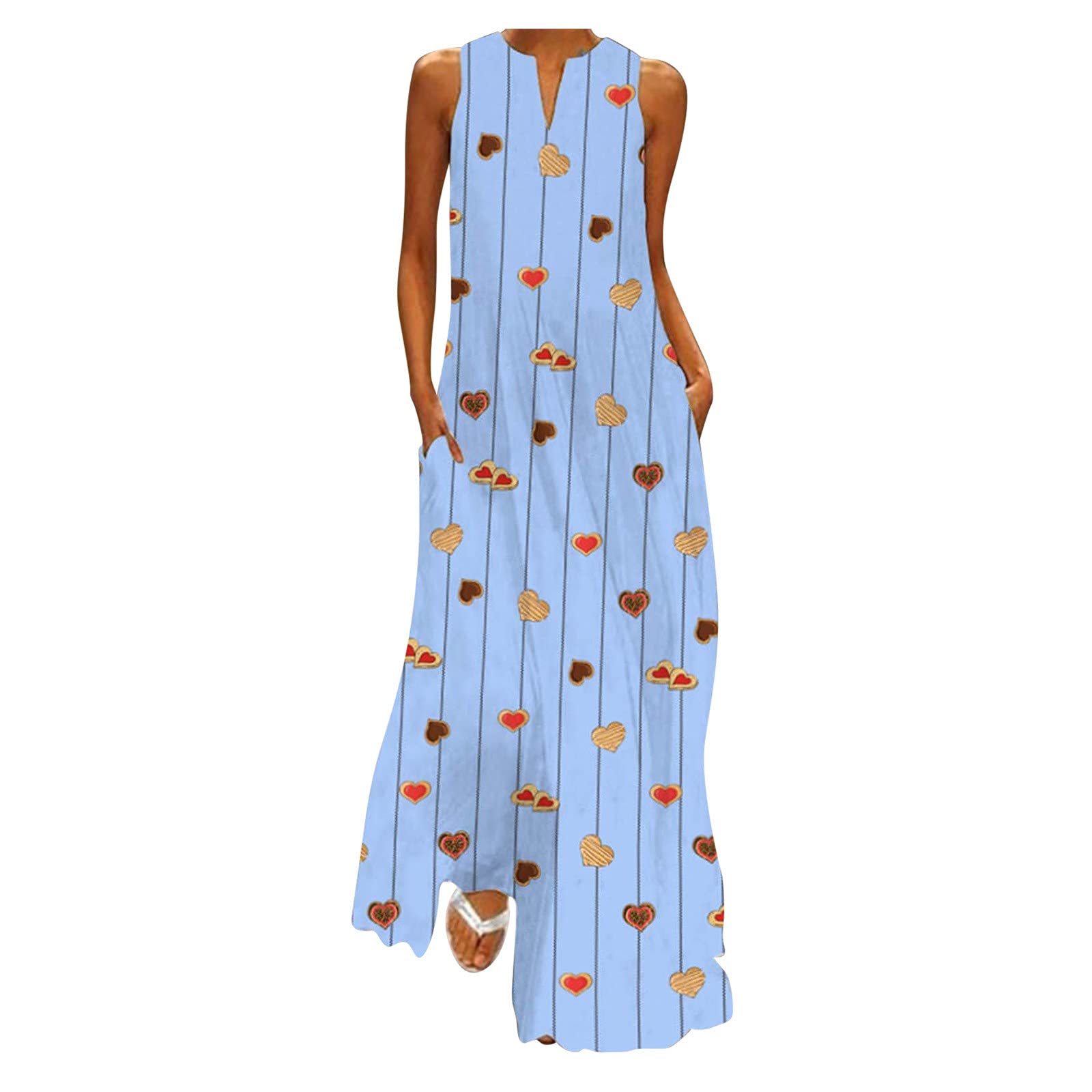 Boho Floral Summer Beach Maxi Dress for Women - Plus Size Kaftan Vest Dress | Perfect for Vacation, Poolside, and Casual Outings