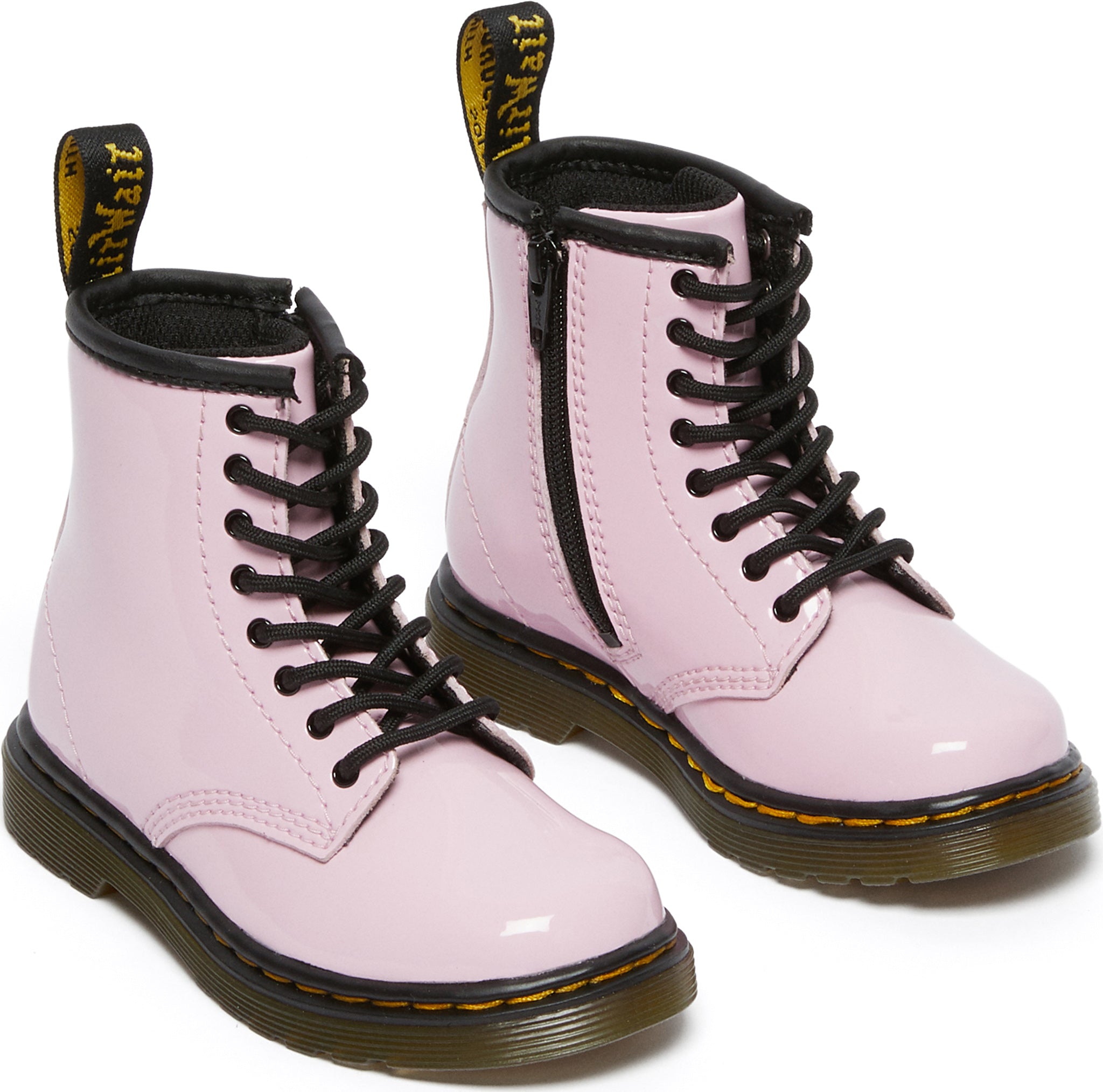 Dr. Martens 1460 Patent Leather Ankle Boots for Toddlers - Shiny Black Kids' Booties for Boys & Girls - Perfect for School, Playdates and Outdoor Adventures