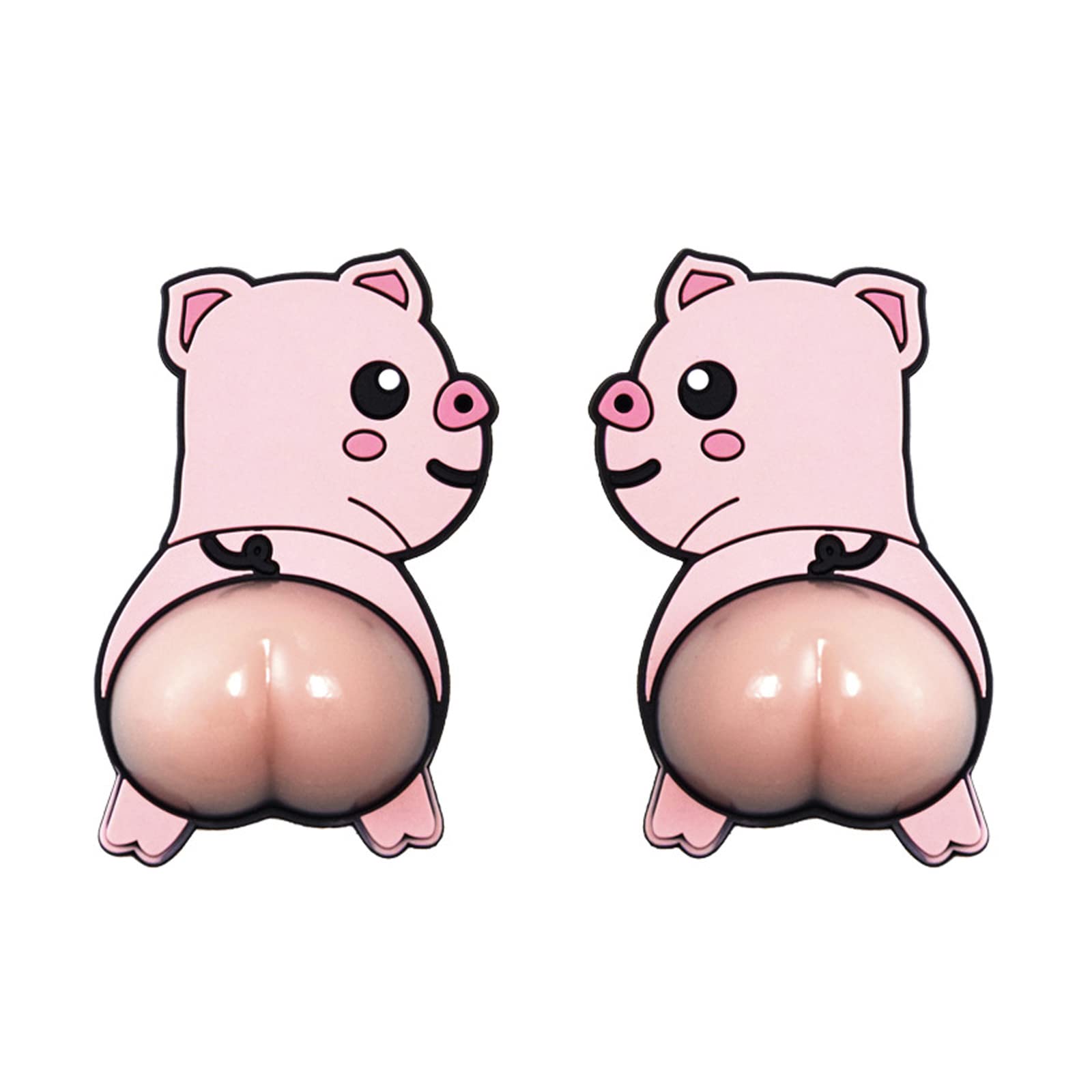 San Qing 3D Cute Cartoon Anti-Collision Car Stickers - Piggy Design (4-Piece Set) for Car Doors, Phones & Refrigerators - Prevent Scratches & Add Fun Style to Your Vehicle & Home Decor