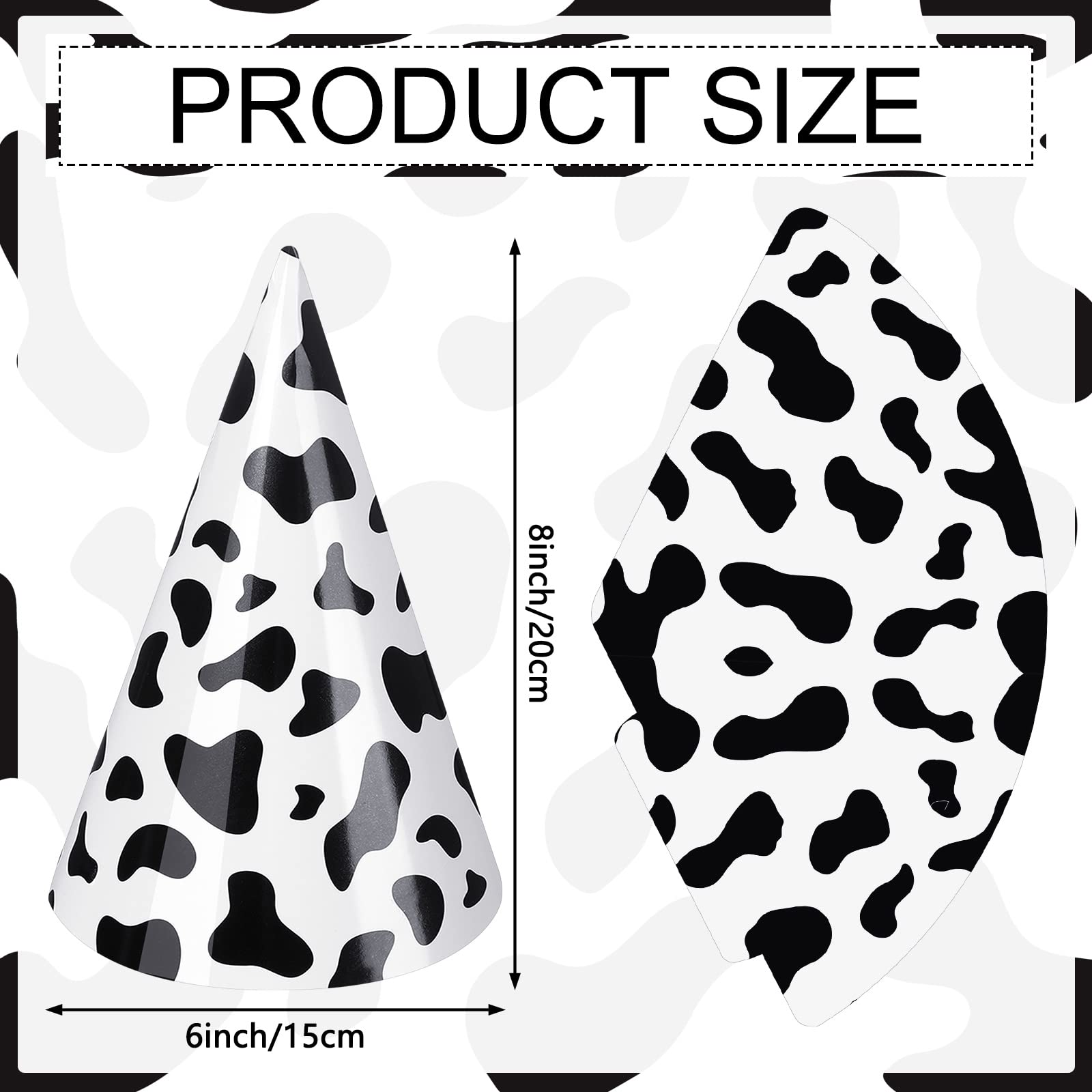 30 Pieces Cow Themed Birthday Party Hats - Fun Paper Cone Hats for Kids Birthday Decorations & Party Supplies - Perfect for Farm Animal, Dairy, or Western Themed Parties (Milk Cow Design)