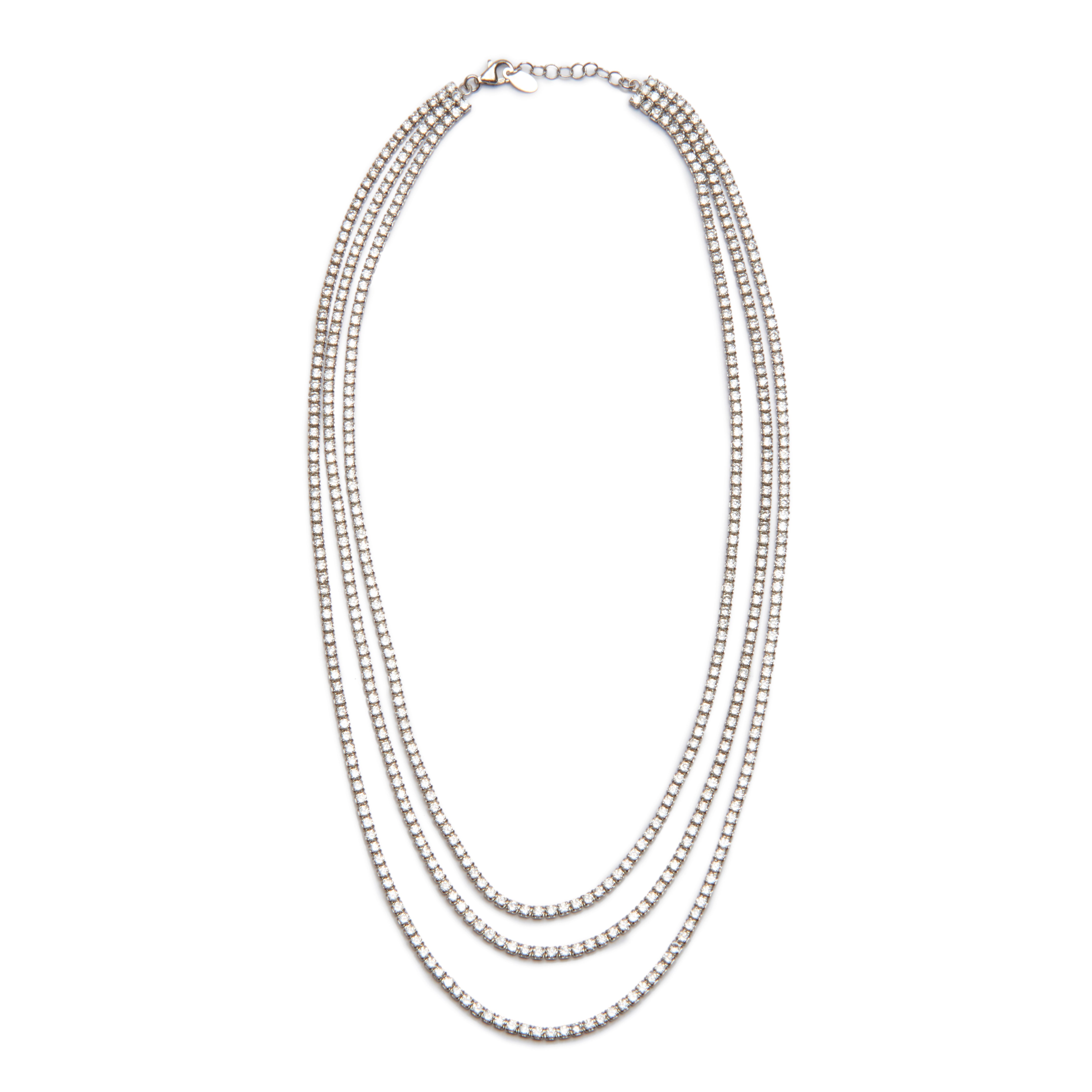 Elegant 3-Tier Diamond Tennis Necklace for Women - Perfect for Weddings, Parties & Special Occasions