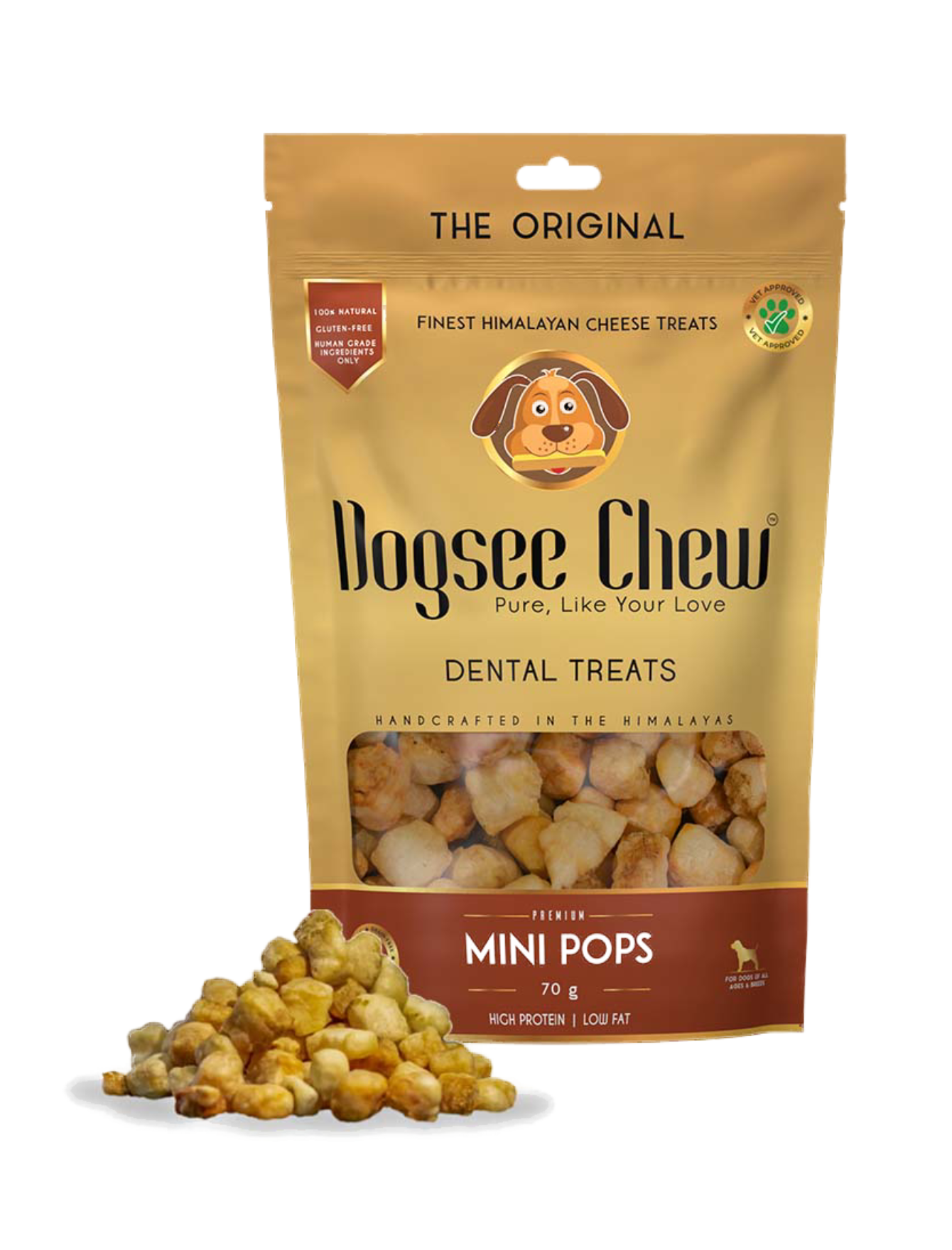 Organic Dogsee Chew Mini Pops - 100% Natural Himalayan Cheese Dog Treats for Small & Medium Breeds (70g) - Perfect for Training Rewards & Dental Health
