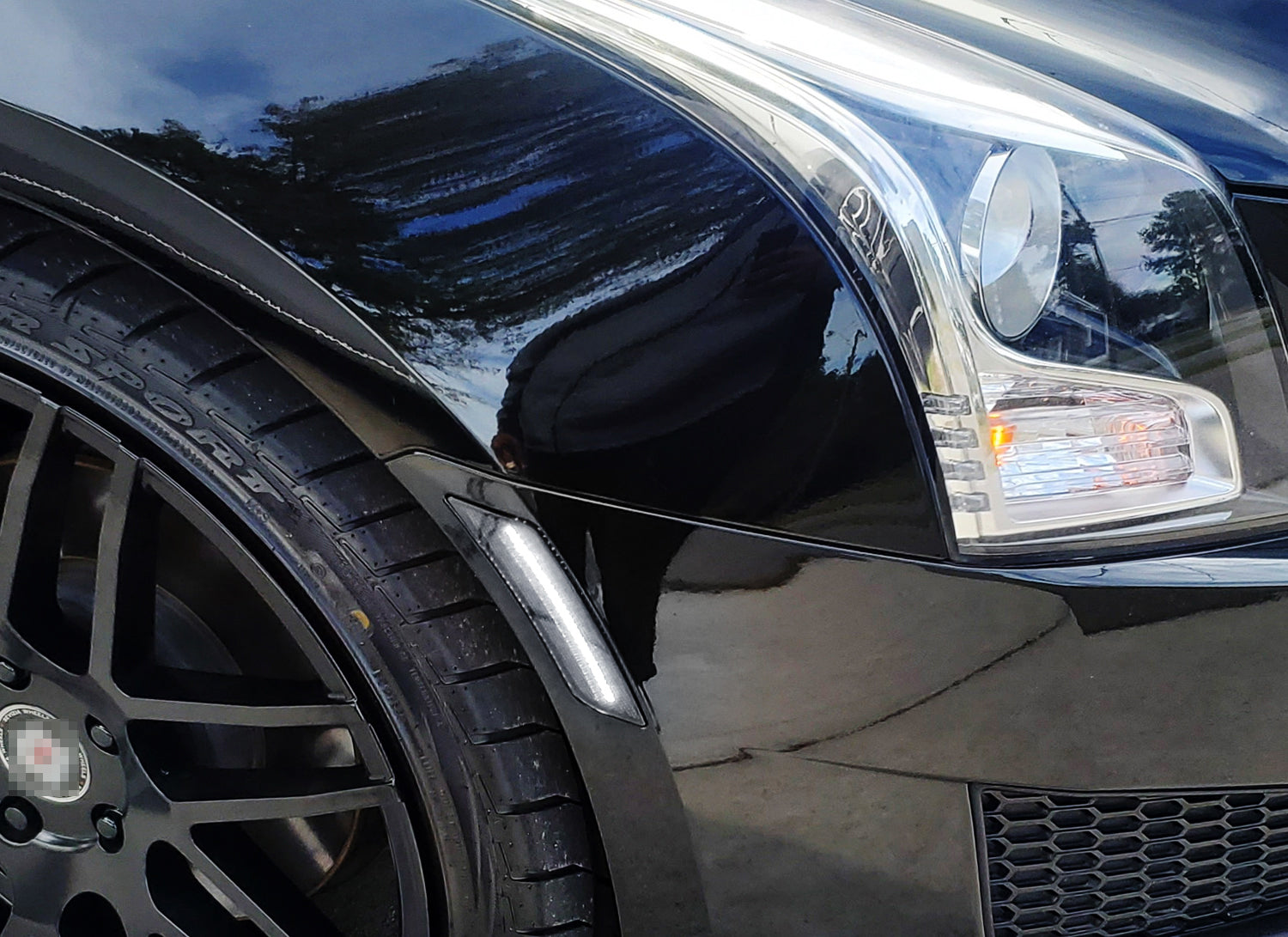 Clear Lens White Full LED Strip Front Bumper Side Markers For Cadillac 2020+ CT4 - Upgrade Your Car's Style & Safety for Night Driving & Custom Looks