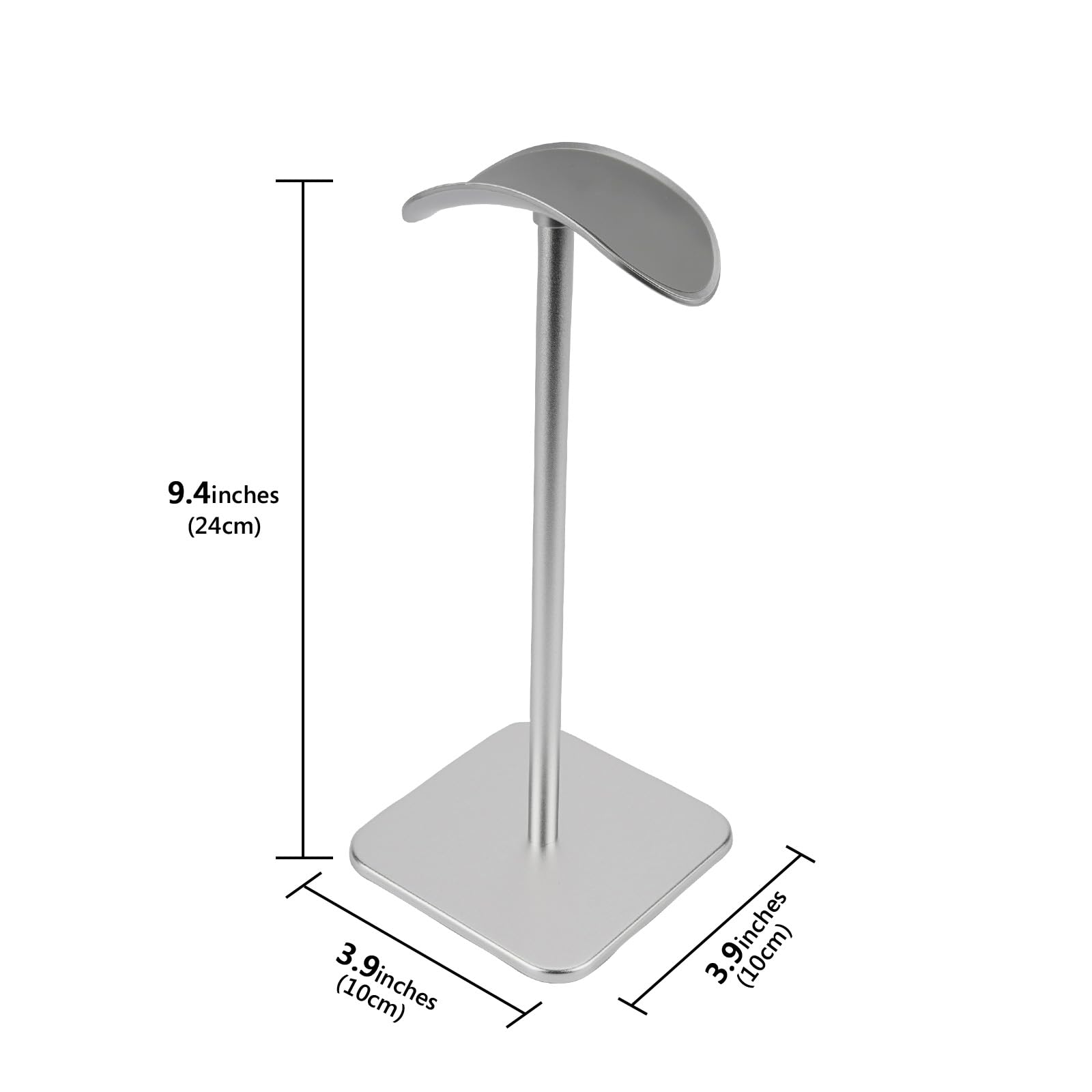 Geekria Premium Aluminum Alloy Headphone Stand - Heavy Base Gaming Headset Holder for Sony WH-1000XM5, Bose, Sennheiser & Over-Ear Headphones (Silver) - Perfect for Desk Organization & Gaming Setup Accessories