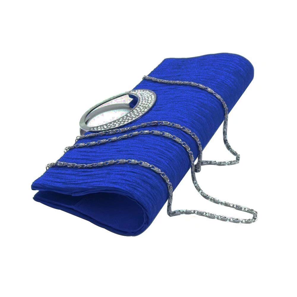 Sparkling Rhinestone Satin Pleated Clutch Purse for Women - Elegant Evening Bag for Weddings, Parties & Special Occasions | Perfect Prom, Cocktail & Formal Event Accessory