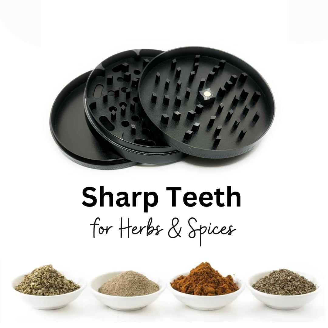 4 Inch Spice Grinder with Sharp Metal Teeth - Low Profile 1