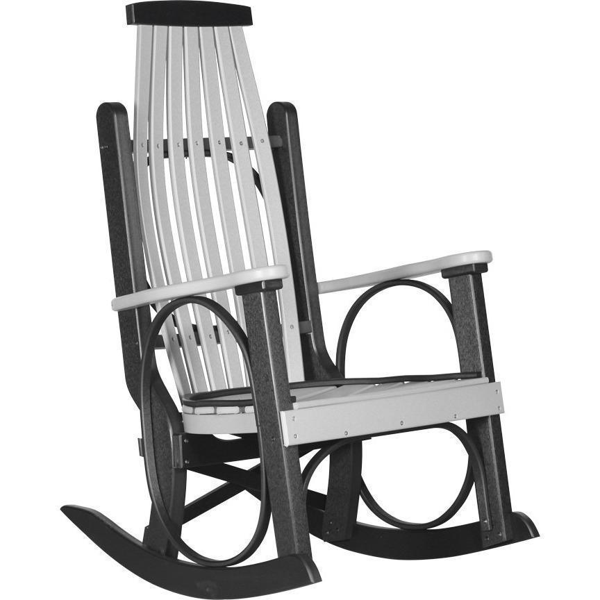 LuxCraft Recycled Plastic Rocking Chair Set of 2 with Cup Holders - Eco-Friendly Outdoor Patio Furniture for Garden, Porch & Backyard Relaxation