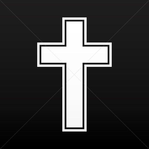 Waterproof White Cross Patonce Fleury Trinity Sticker (3 x 1.96 Inches) - Perfect for Laptops, Tablets, Journals & DIY Crafts - Durable Vinyl Decal for Home, Office & School Decor