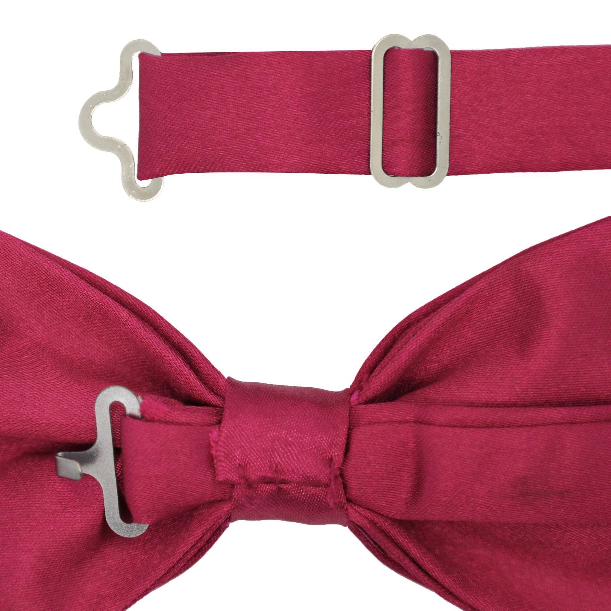 Elegant Burgundy Satin Adjustable Bow Tie for Men - Perfect for Weddings, Prom & Formal Events