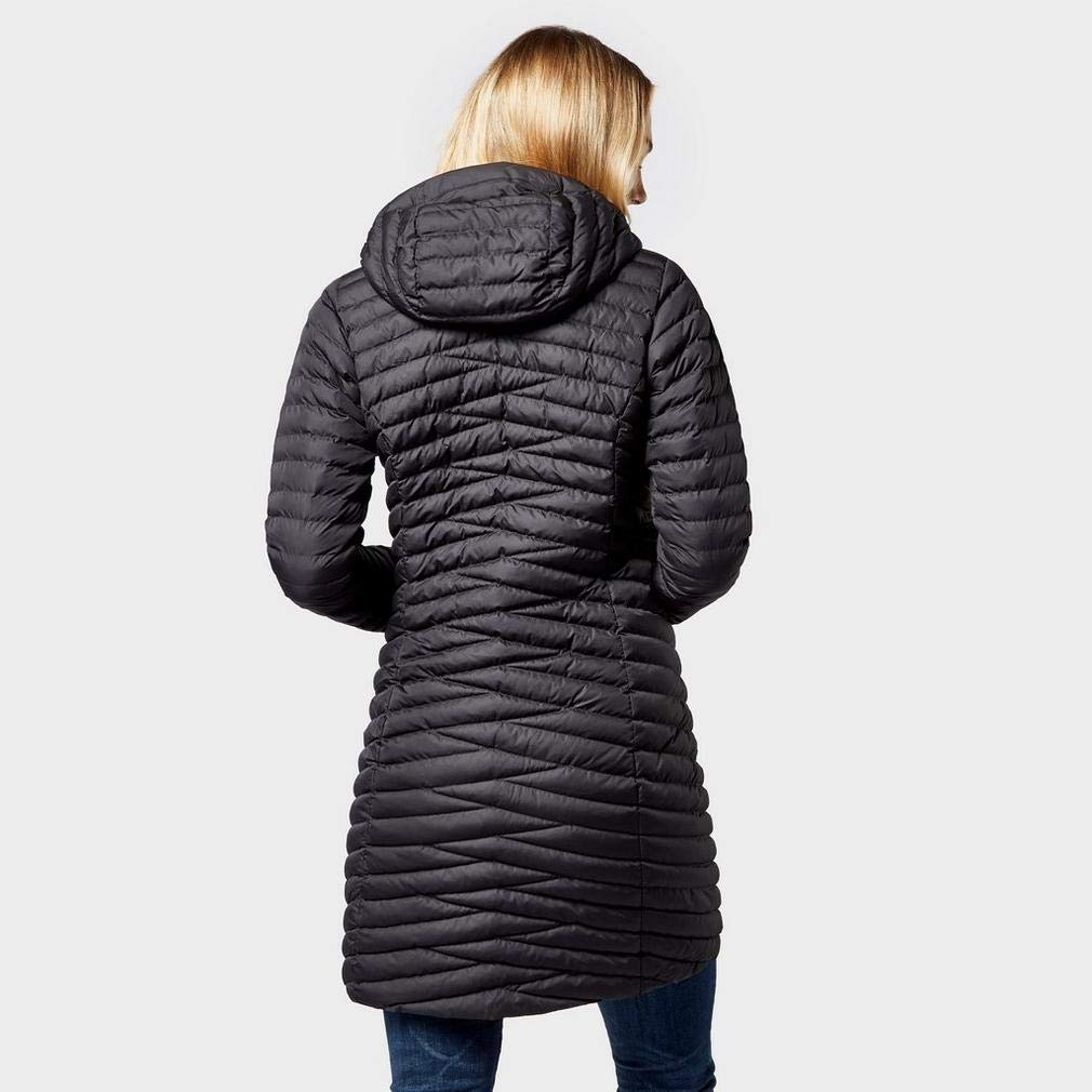 Berghaus Nula Micro Long Women's Padded Hooded Jacket Coat - Waterproof Winter Parka for Hiking & Outdoor Activities (Black, Size 10)