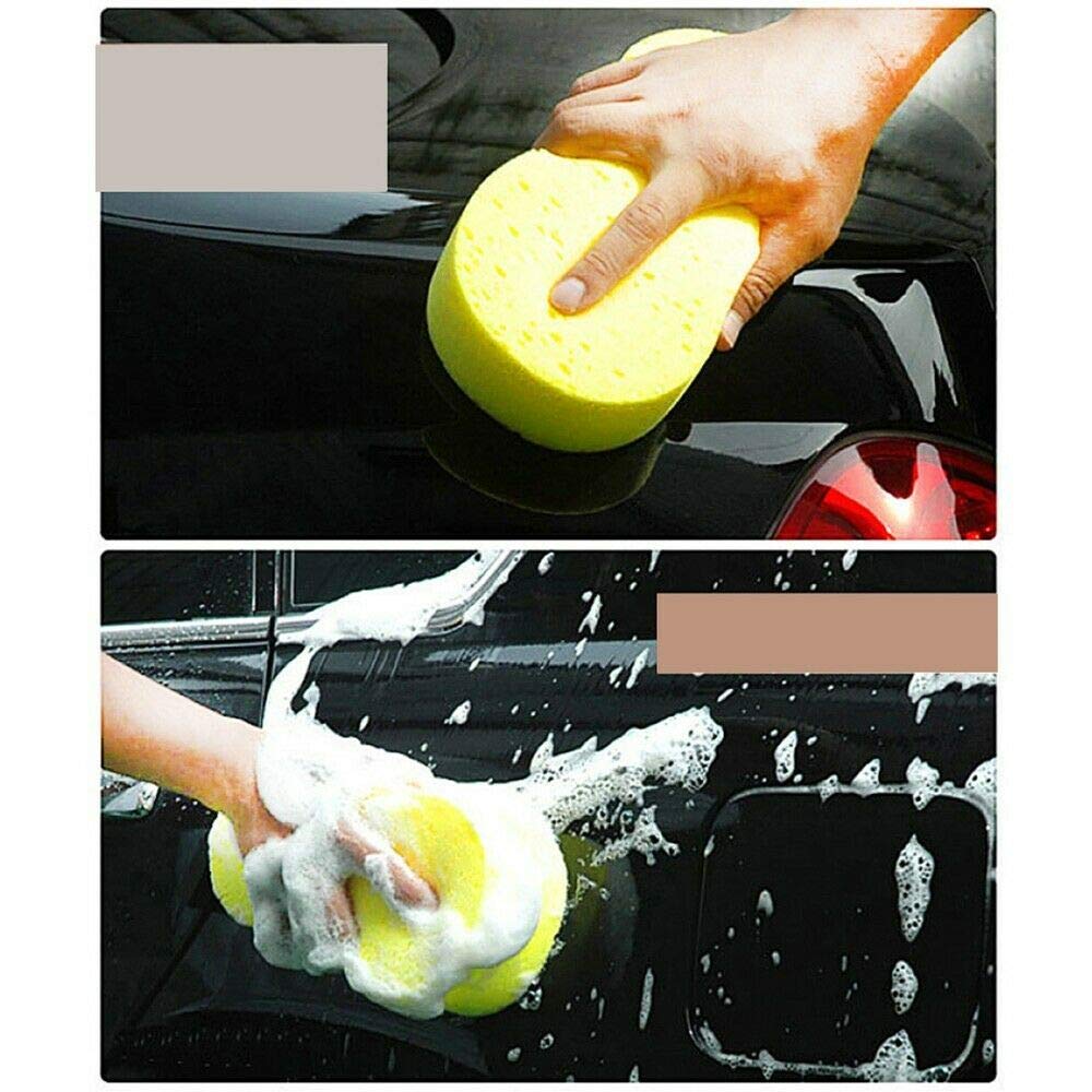 Premium Car Wash Sponges - 2 Pack Large Cleaning Sponge Pads for Auto Detailing & Kitchen Cleaning | Extra Absorbent Yellow Sponges with Vacuum Compressed Packaging | Perfect for Car Washing, Dish Cleaning & Household Chores