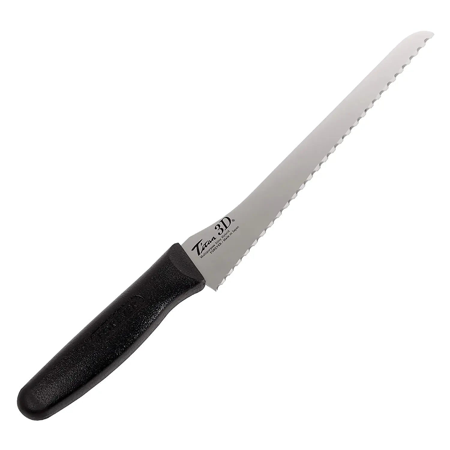 Forever Titanium Hybrid 3D Bread Knife - Ultra Sharp Stainless Steel Blade for Slicing Bread, Cake & Pastries - Perfect for Home Baking, Restaurants & Professional Chefs