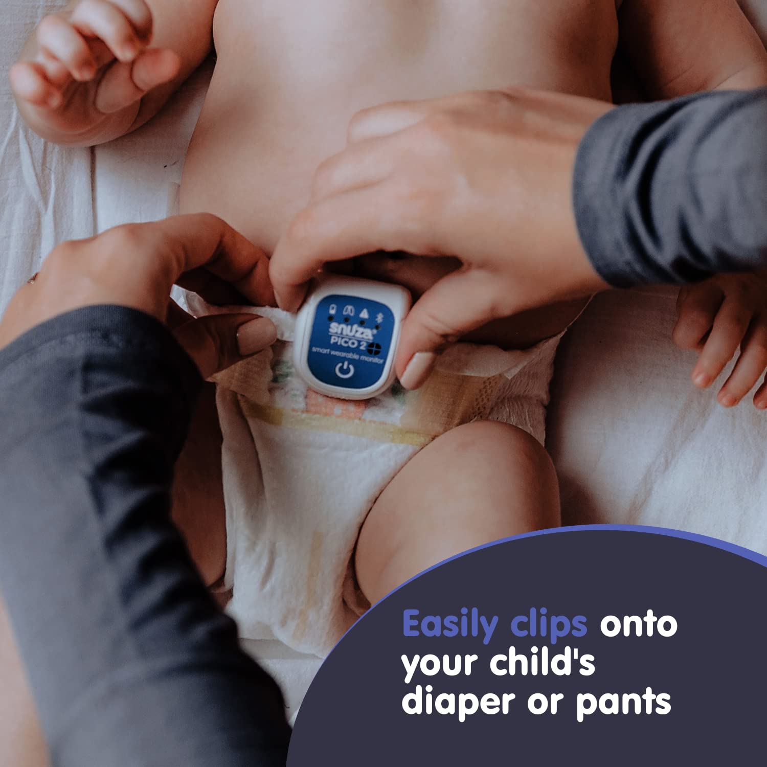 SNUZA PICO 2 Baby Breathing & Sleep Monitor with Smartphone App - Tracks Abdominal Motion, Body Position & Skin Temperature for Safer Sleep | Alarm & Vibration Alerts | Newborn & Infant Sleep Safety Device for Nursery, Travel & Home Use