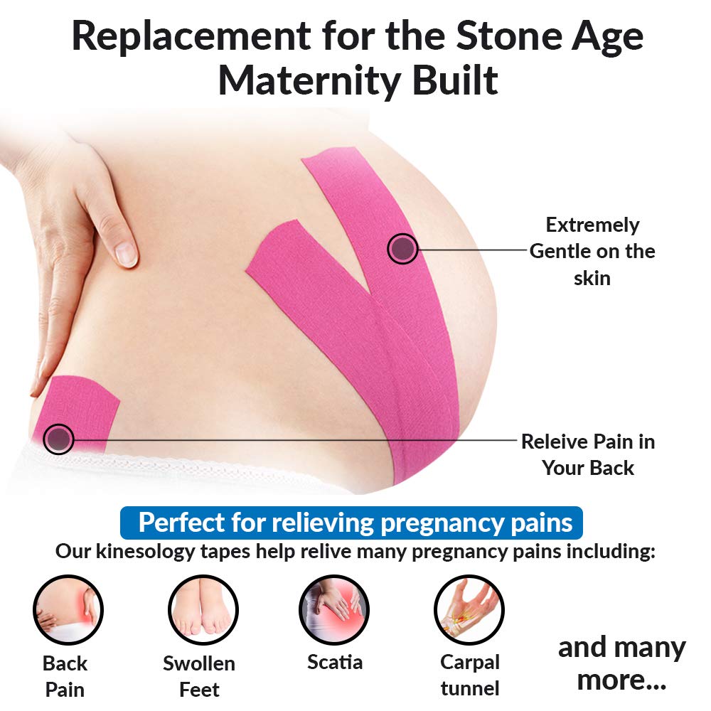 **Back & Bump Comfort Pregnancy Support Tape - Maternity Belly Band for Pain Relief | Best Pregnancy Gift for Expecting Moms, Ideal for Workouts, Walking & Daily Comfort (Pink)**