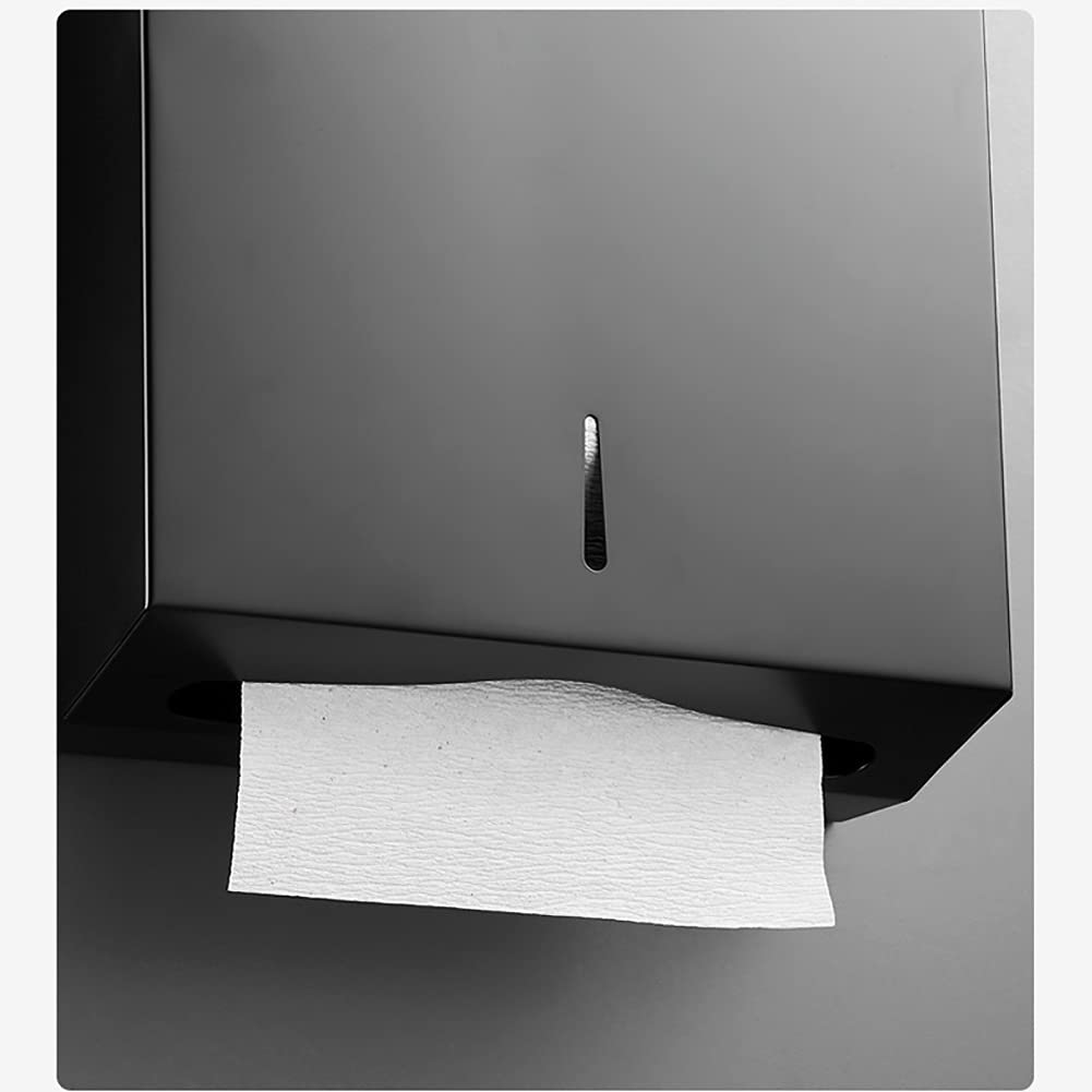 Premium Stainless Steel Lockable Jumbo Roll Toilet Paper Dispenser - Bathroom Paper Holder & Towel Storage (Black) | Ideal for Home, Office & Commercial Restrooms