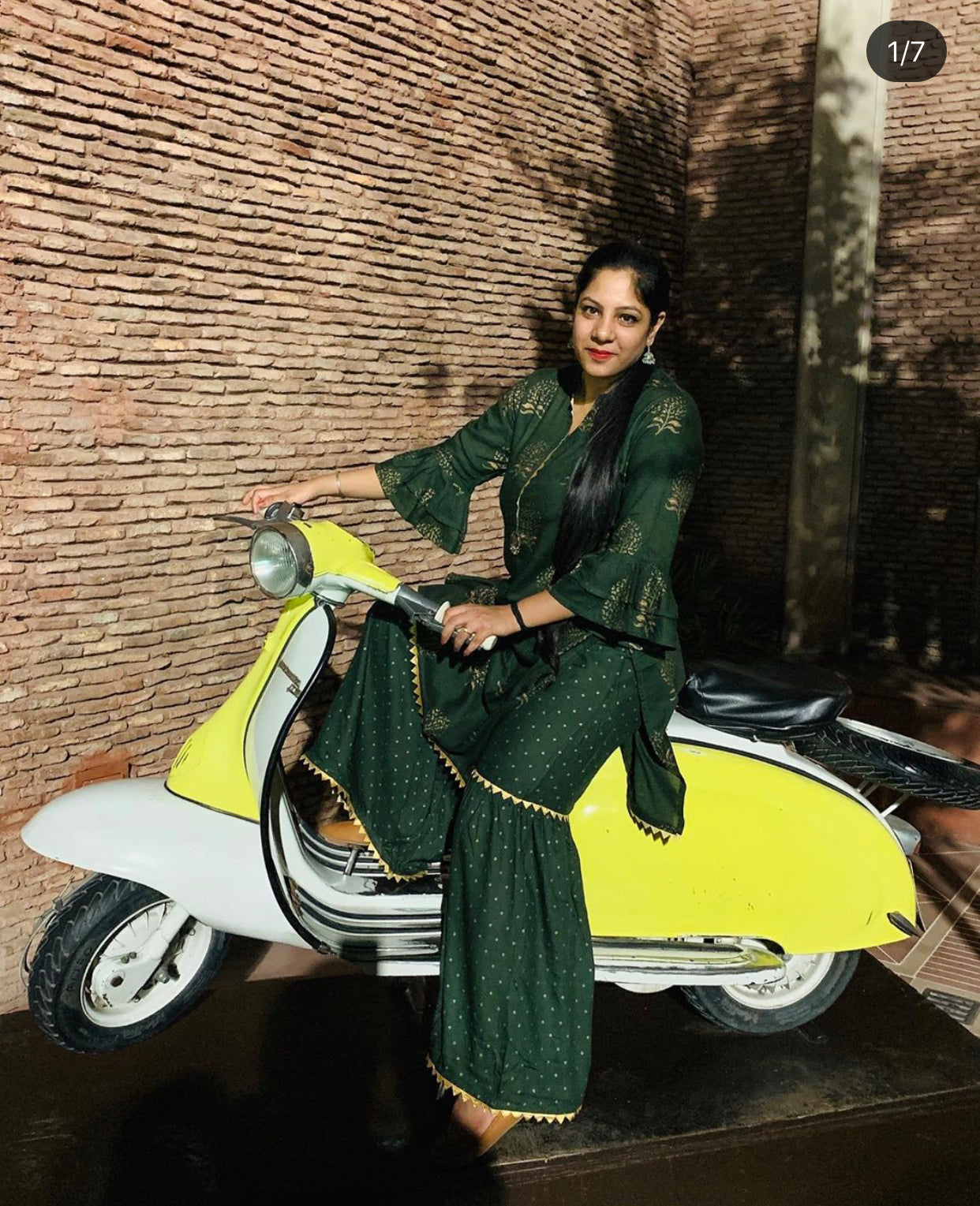 Elegant Green Printed Sharara Set for Women - Stylish Ethnic Outfit for Weddings, Parties & Festivals