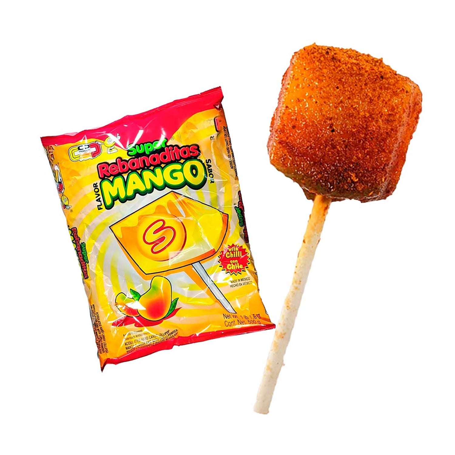 Candy Pop Super Rebanada Mango Slices - 20ct Resealable Bag | Sweet & Tangy Dried Mango Snacks for Kids, Parties & On-the-Go